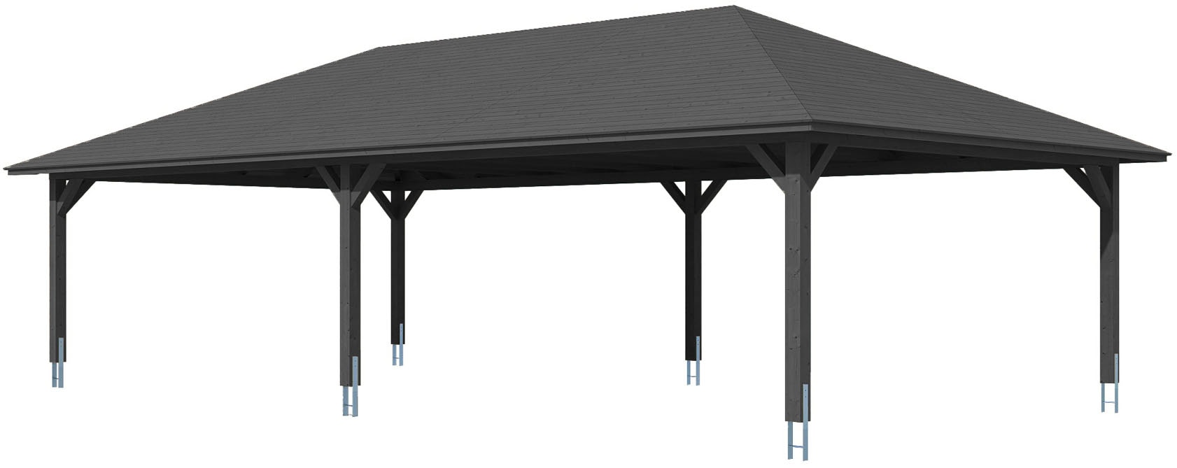 Skanholz Doppelcarport "Taunus" Leimholz 530 cm Anthrazit