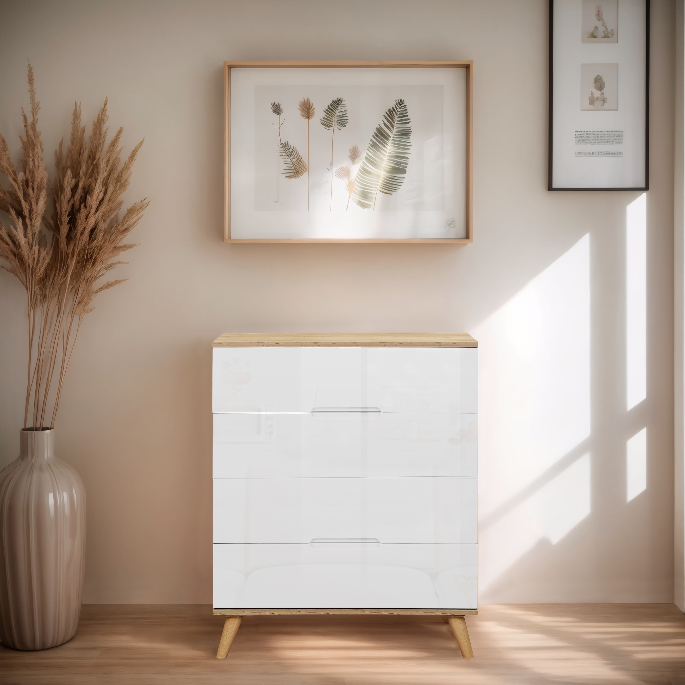 Thumbnail - OTTO home Schubkastenkommode "Lund Schlafzimmerschrank Wäscheschrank mit hochglänzenden Fronten" Kommode mit 4 Schublade...