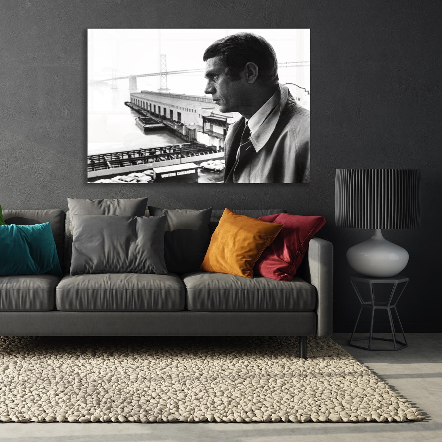 queence Acrylglasbild "Mc Queen" Mann  Schwarz-Weiß  Stars Fine Art-Print i günstig online kaufen