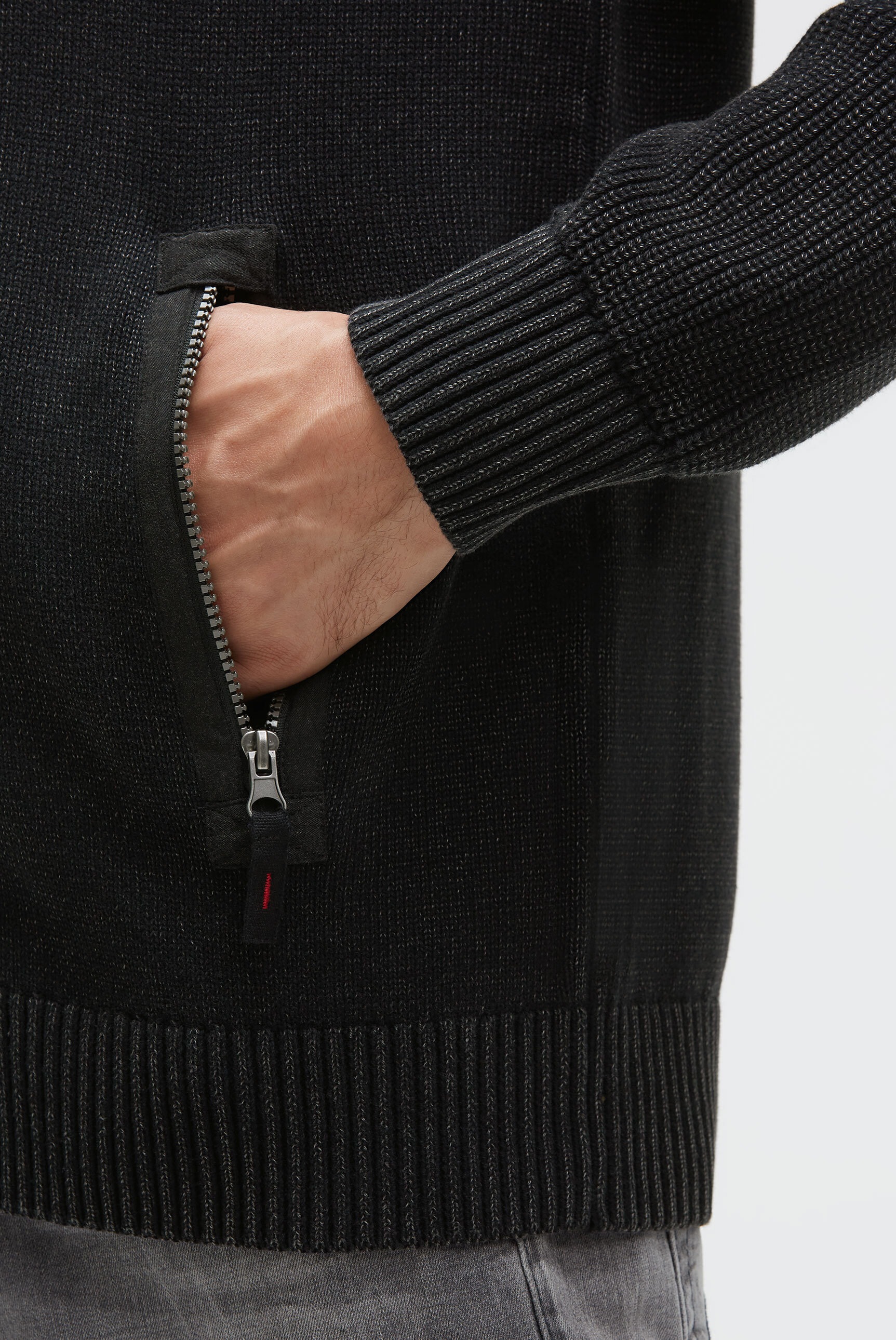 CAMP DAVID Strickjacke mit Reißverschlusstaschen