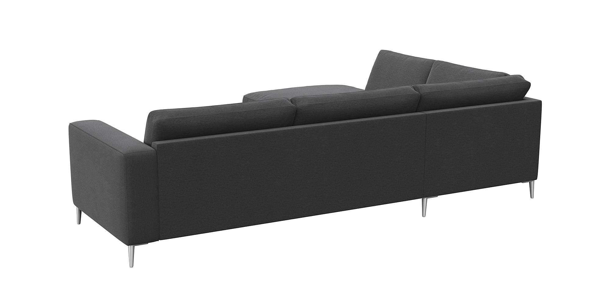 FLEXLUX Ecksofa »Fiore, super Sitzkomfort durch Kaltschaum im Sitz, L-Form«, breite Armlehnen, Füße Alu