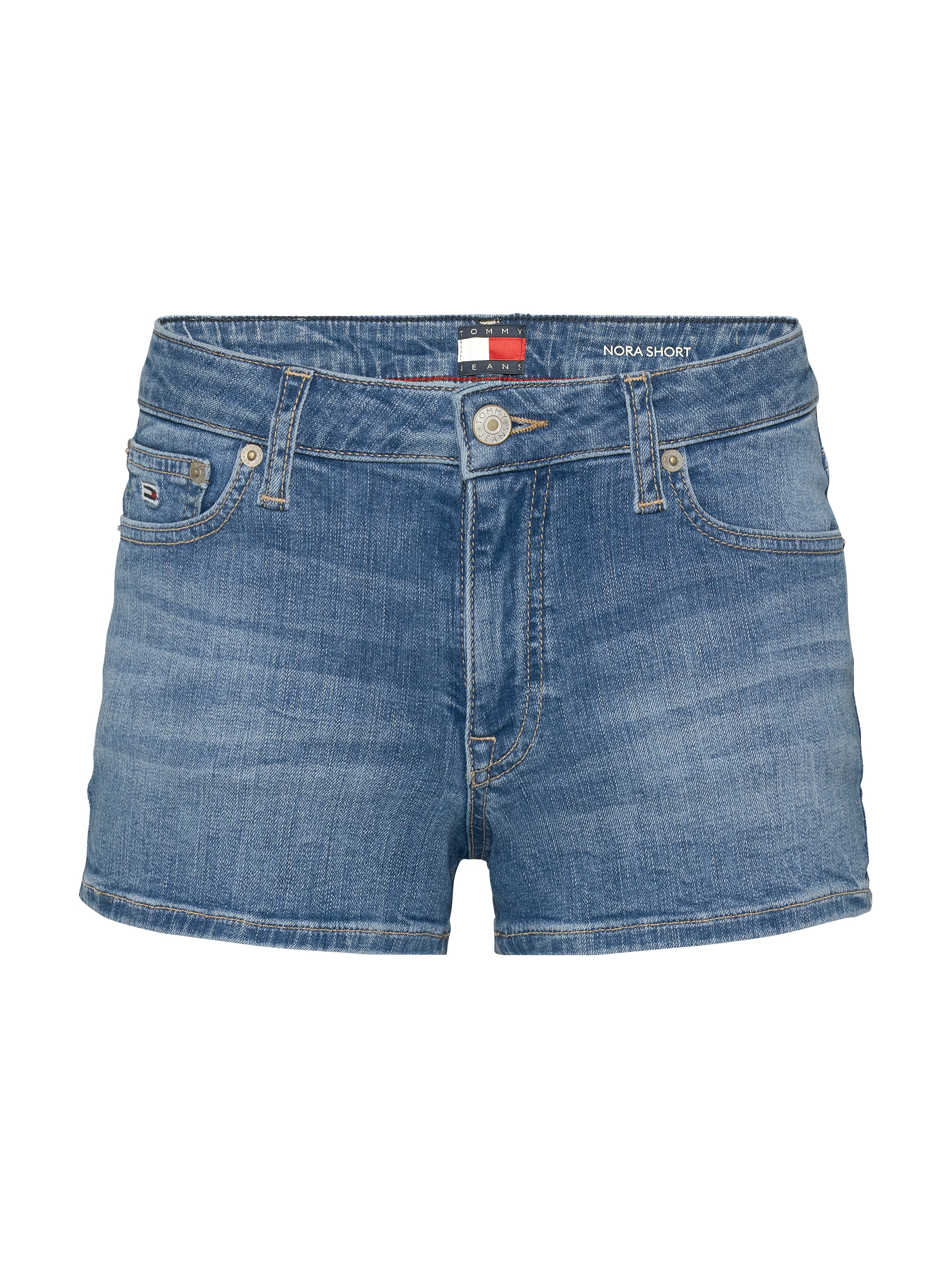 Tommy Jeans Shorts »NORA SHORT BI8233«, mit Logo-Badge, in blauer Waschung