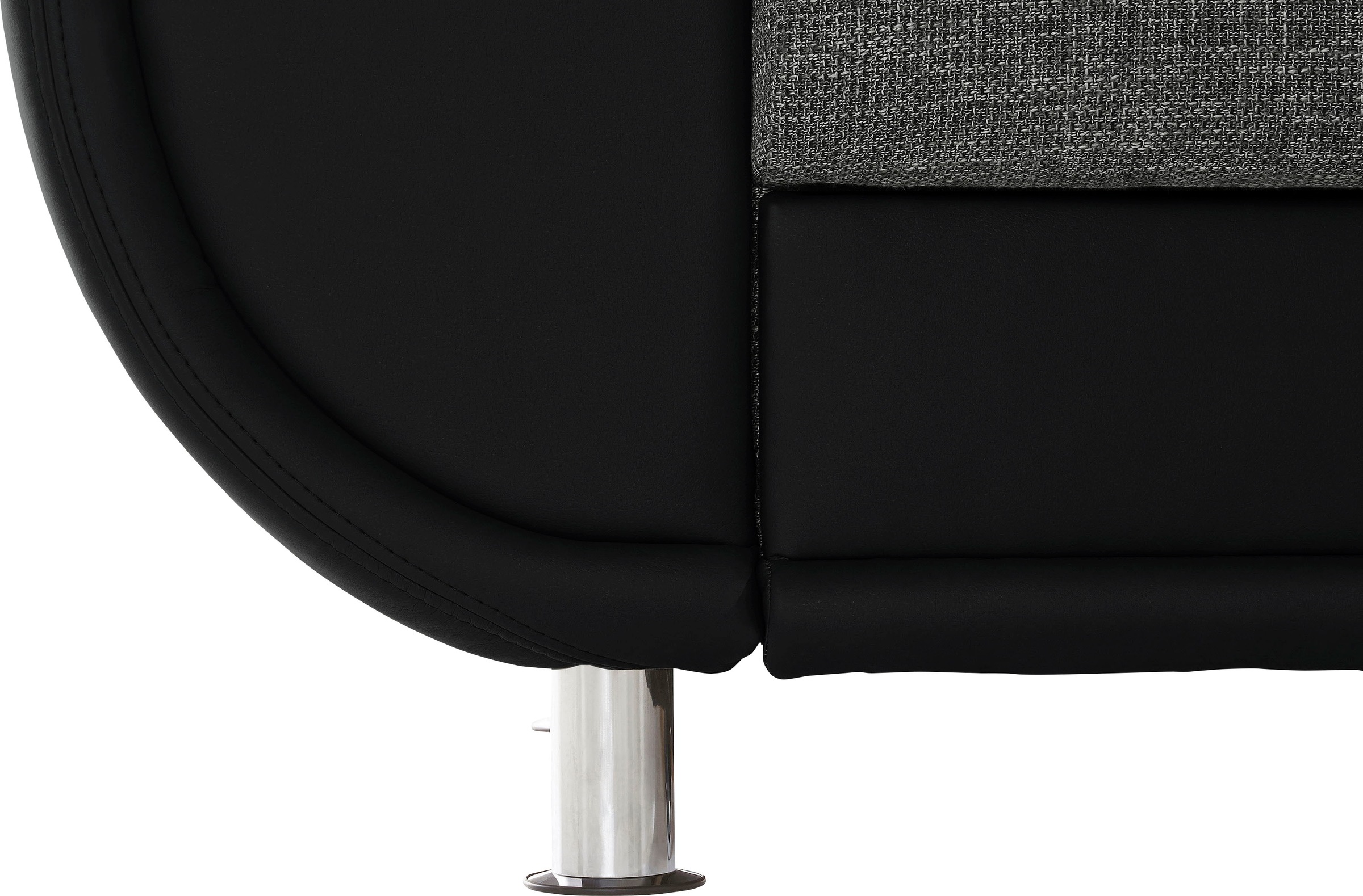 TRENDMANUFAKTUR Ecksofa »Rondo 3, zeitlos und bequem, Materialmix, breite Armlehnen, L-Form«, wahlweise mit Federkern für mehr Komfort, wahlweise mit Bettfunktion