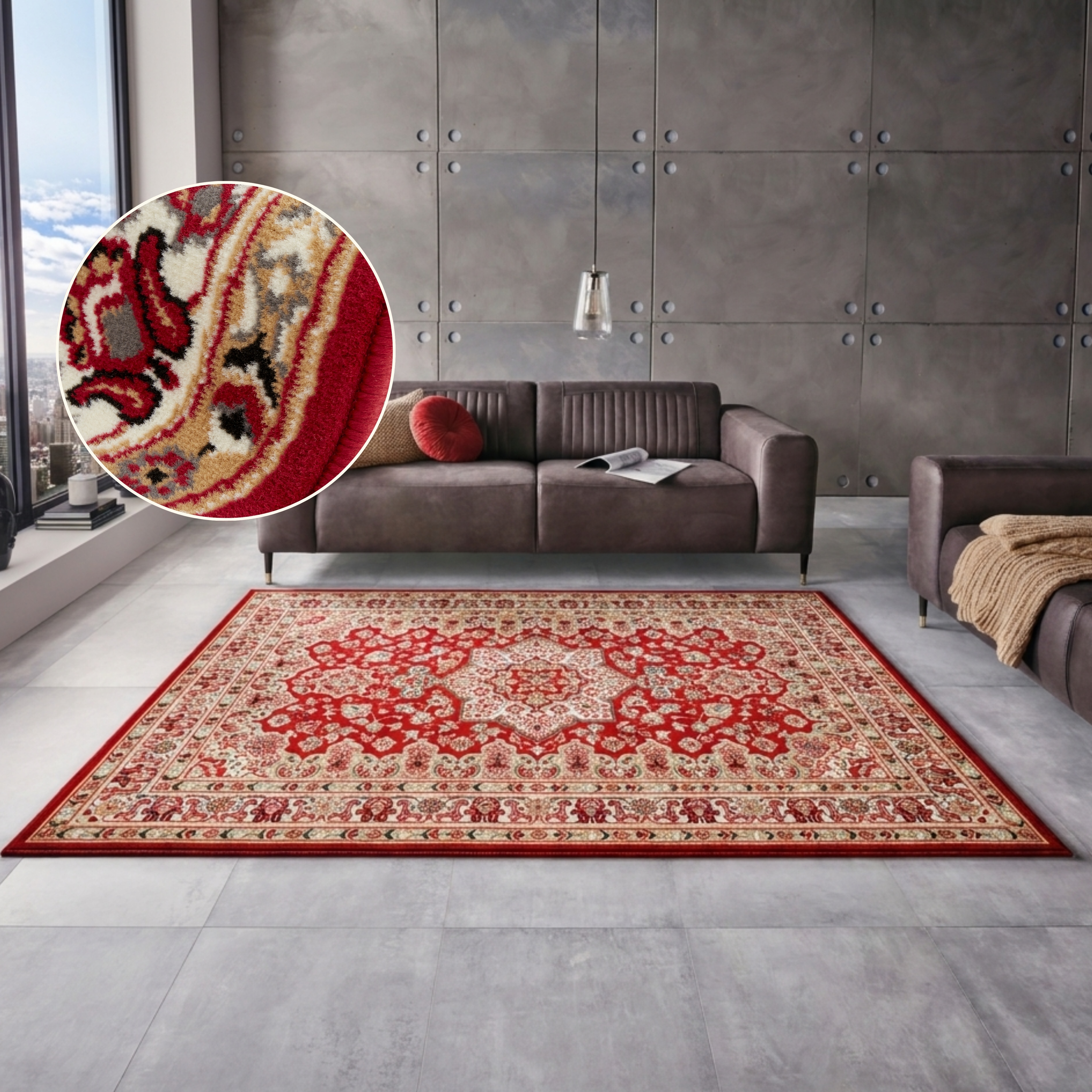 HANSE Home Teppich "Parun Täbriz" rechteckig 9 mm Höhe Kurzflor, Orient, Läufer, Vintage, Esszimmer, Wohnzimmer, Flur
