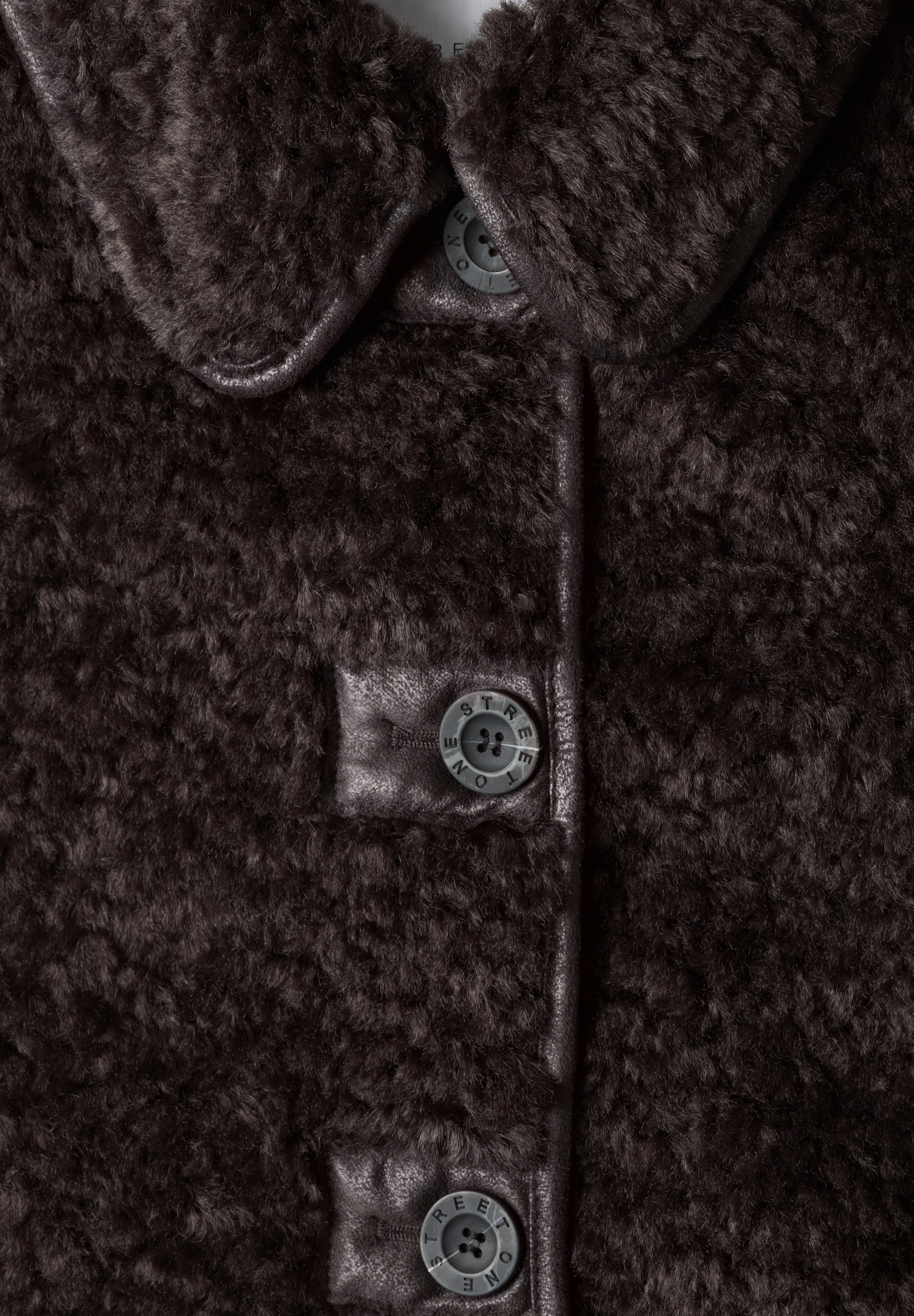 STREET ONE STUDIO Fellimitatjacke ohne Kapuze mit innerem wärmendem Teddyfell
