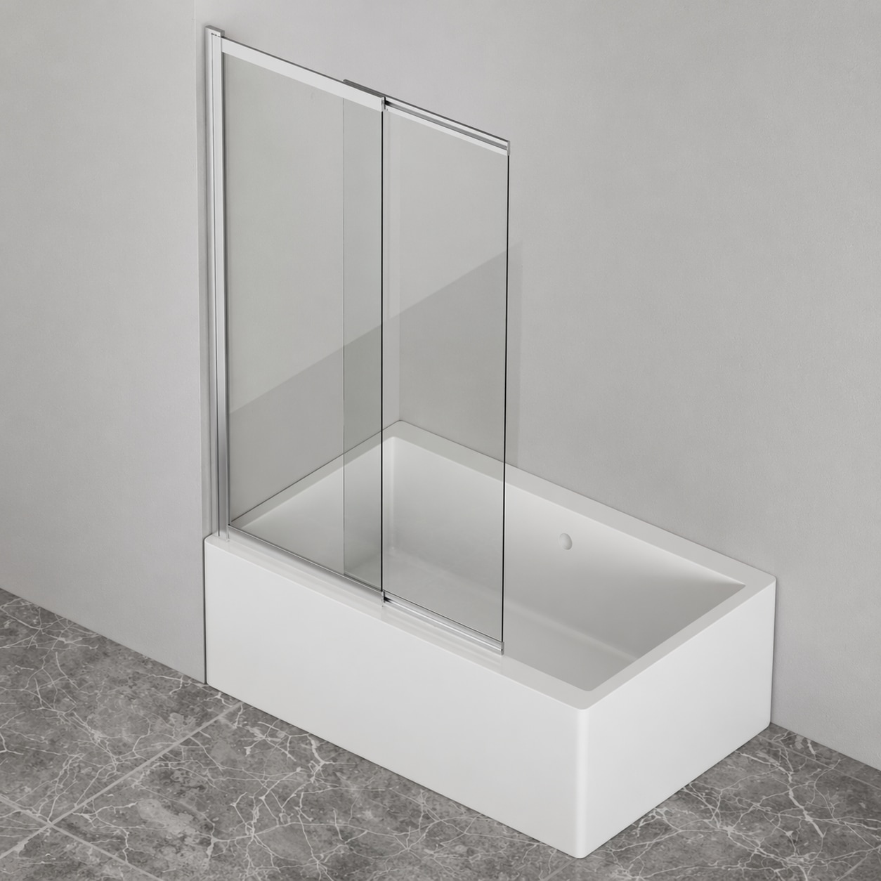 welltime Badewannenaufsatz "Slider" 2 Stk. tlg. Duschwand zum Zusammenschieben UND an die Wand klappen