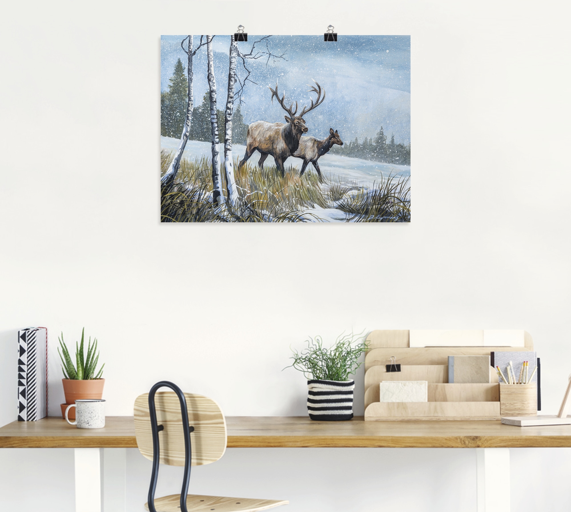 Artland Poster »Hirsch Reise IV«, Wildtiere, (1 St.), als Alubild, Leinwandbild, Wandaufkleber oder Poster in versch. Größen