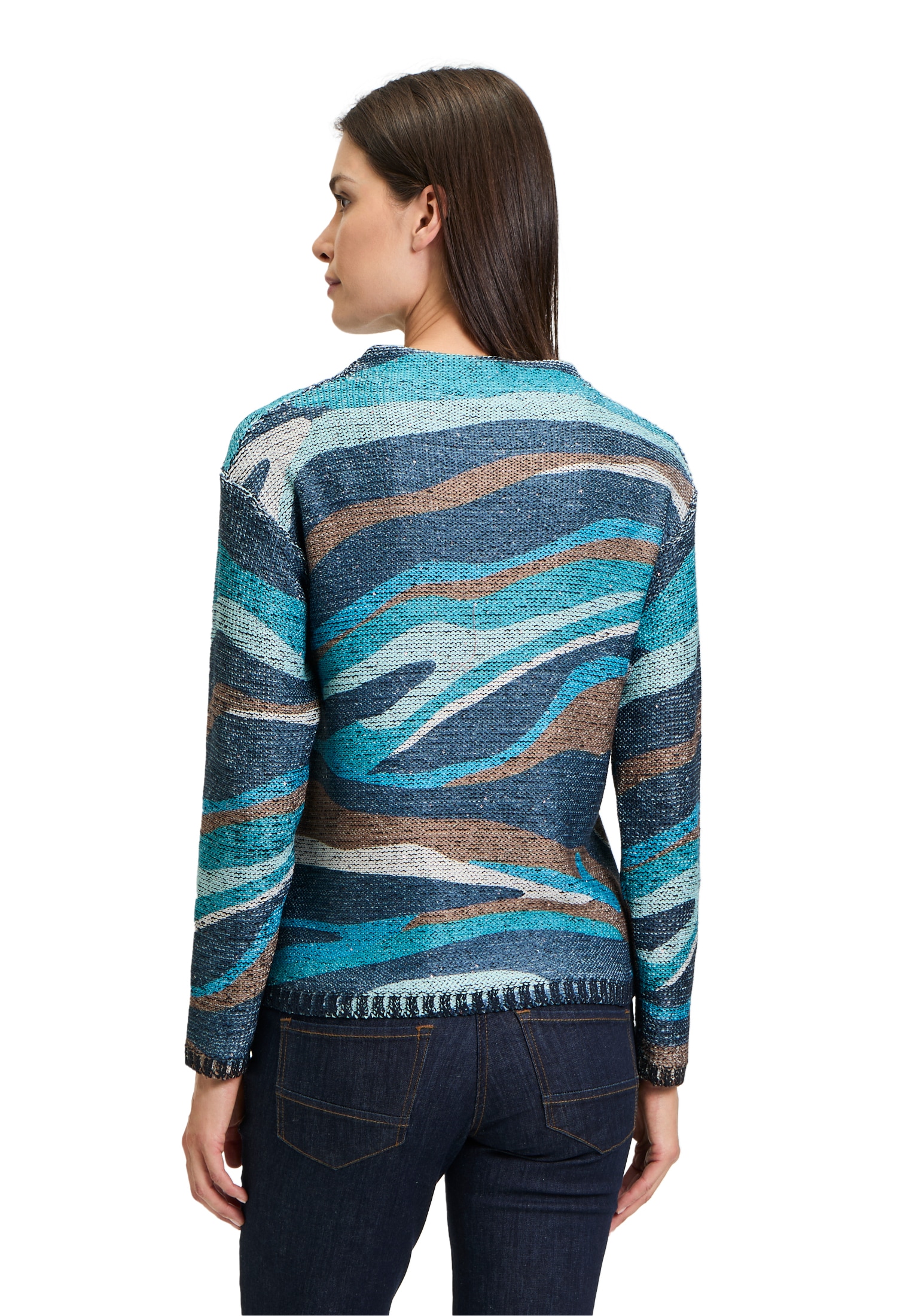 Betty Barclay Strickpullover »Betty Barclay Grobstrick-Pullover mit Print«, (1 tlg.), Pailletten