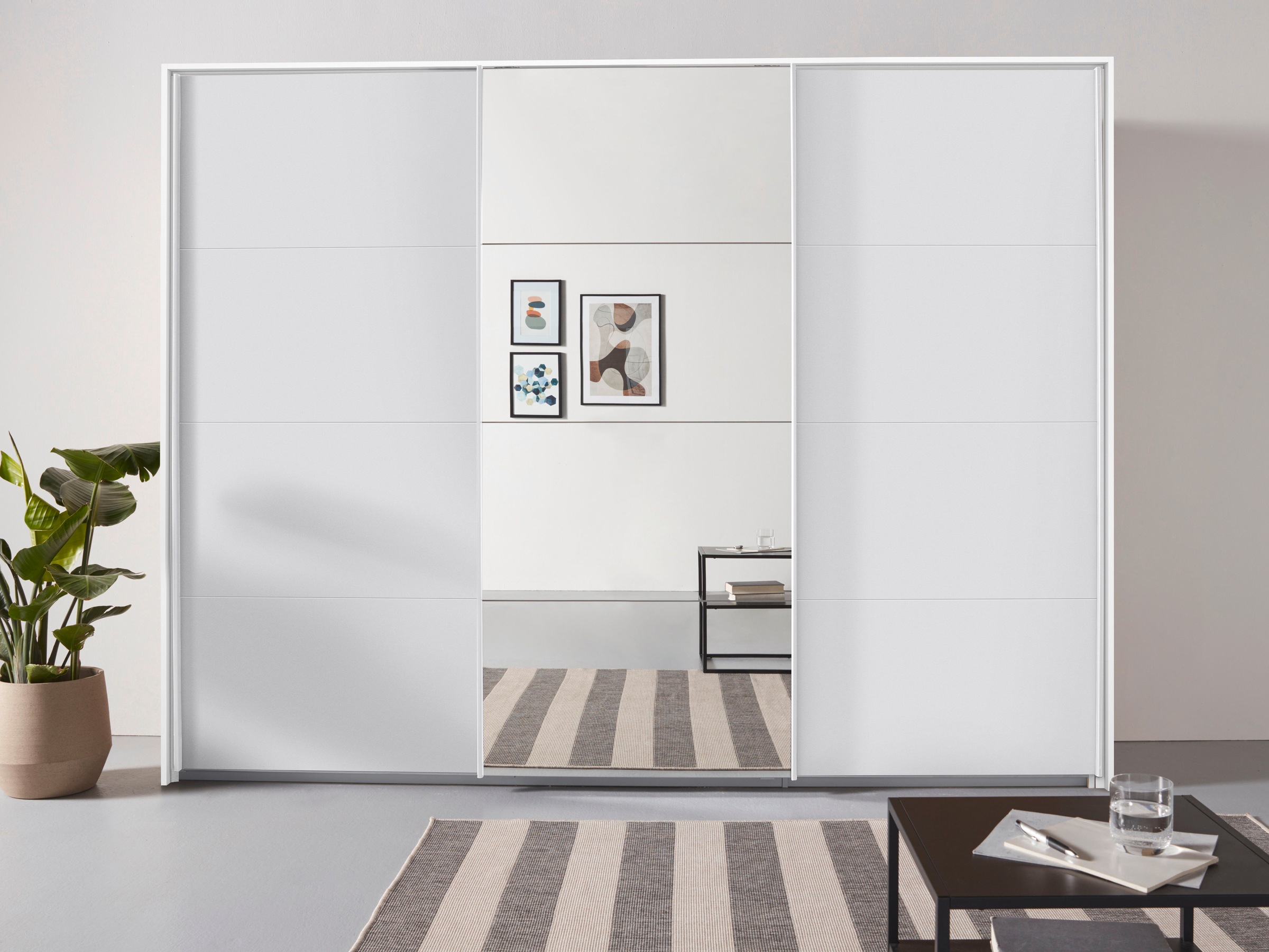 rauch Schwebetürenschrank »Oteli«, mit Mittelspiegel und Passepartout optional mit Beleuchtung