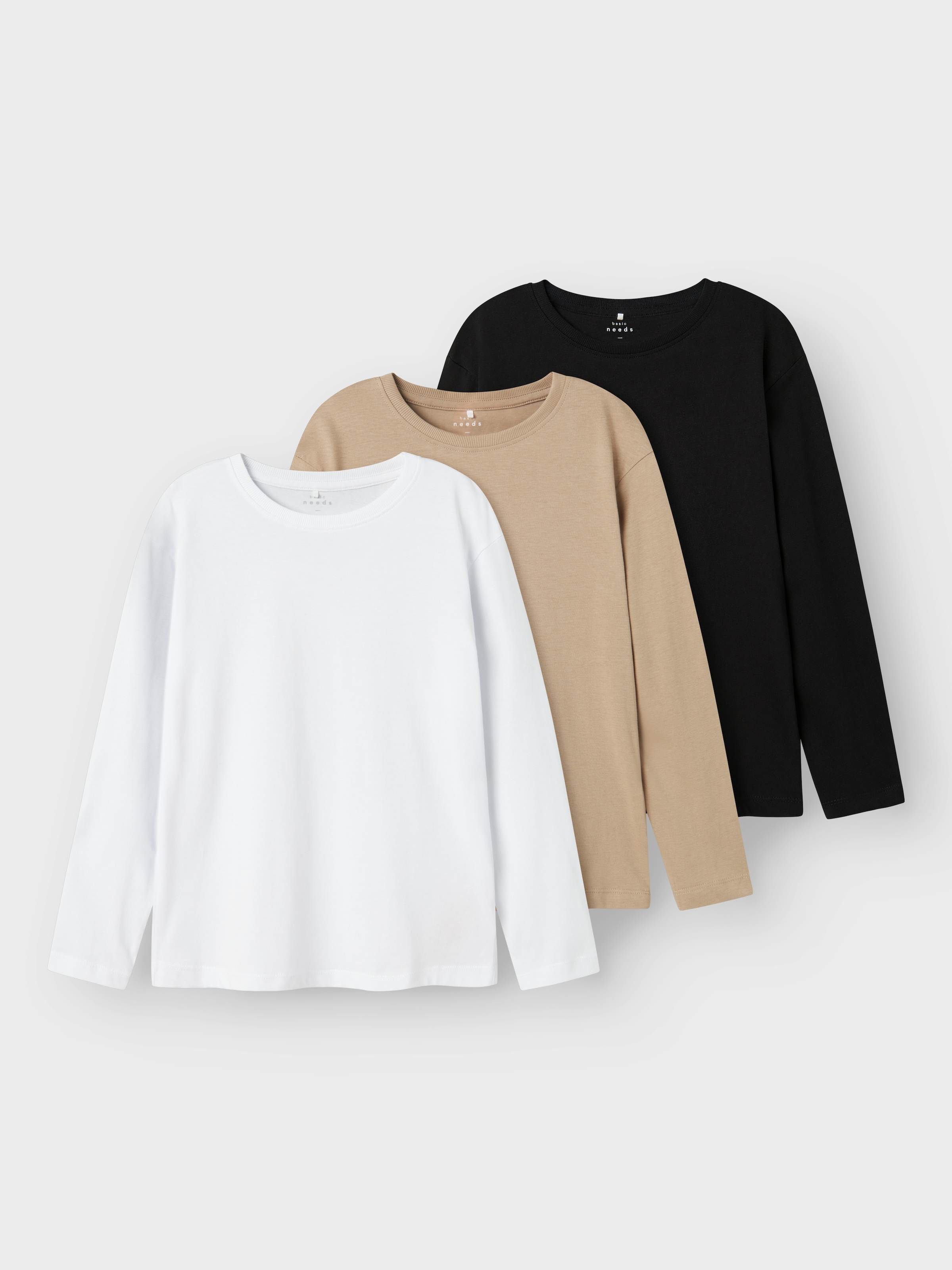 Name It T-Shirt "Nkmvobbo Ls Nreg Top 3P Noos" Packung, 3 Stk.