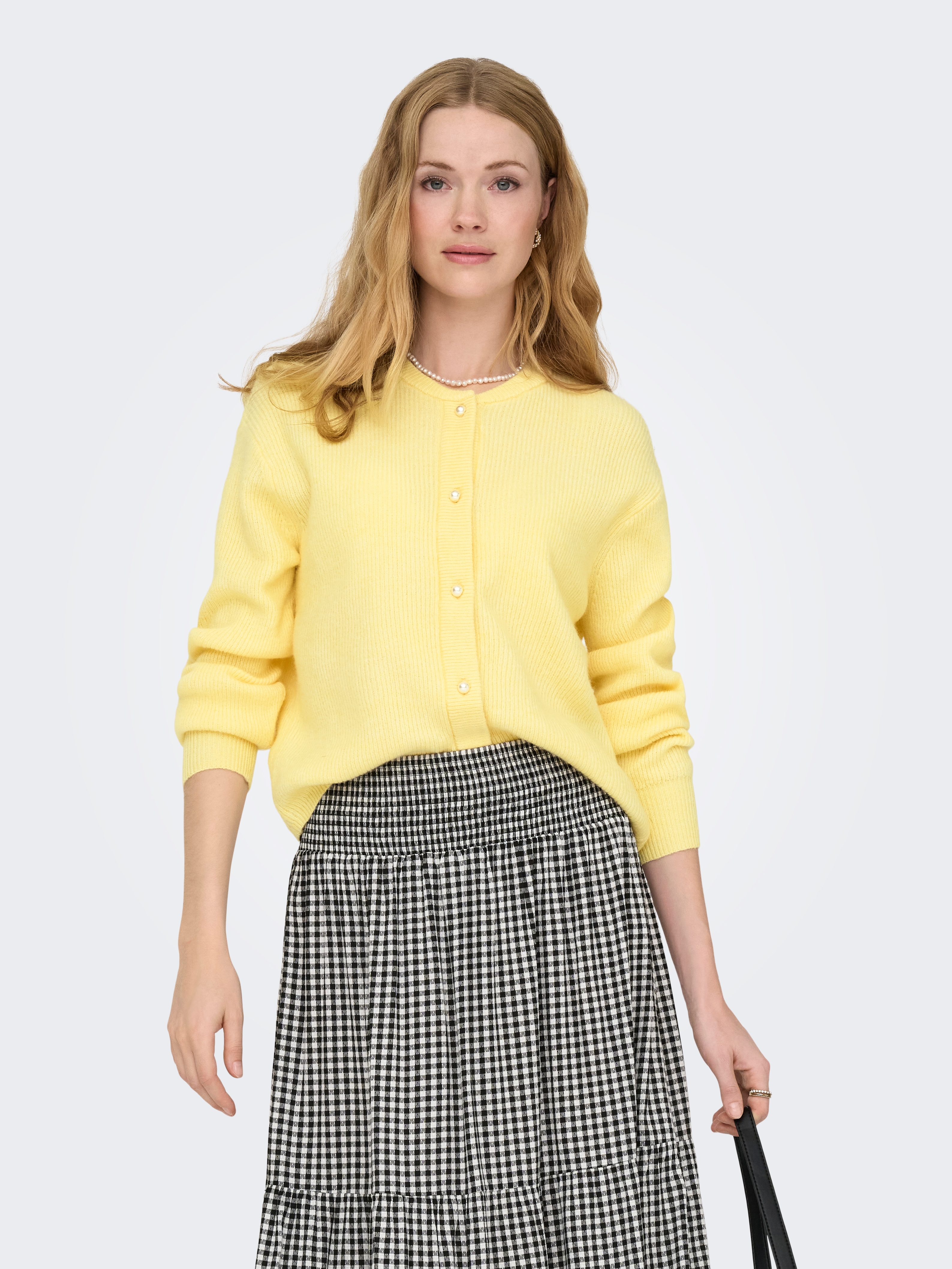 JDY Strickjacke "JDYLUMI LIFE L/S BUTTON CARDIGA KNT NOOS" Materialmix, knit fit