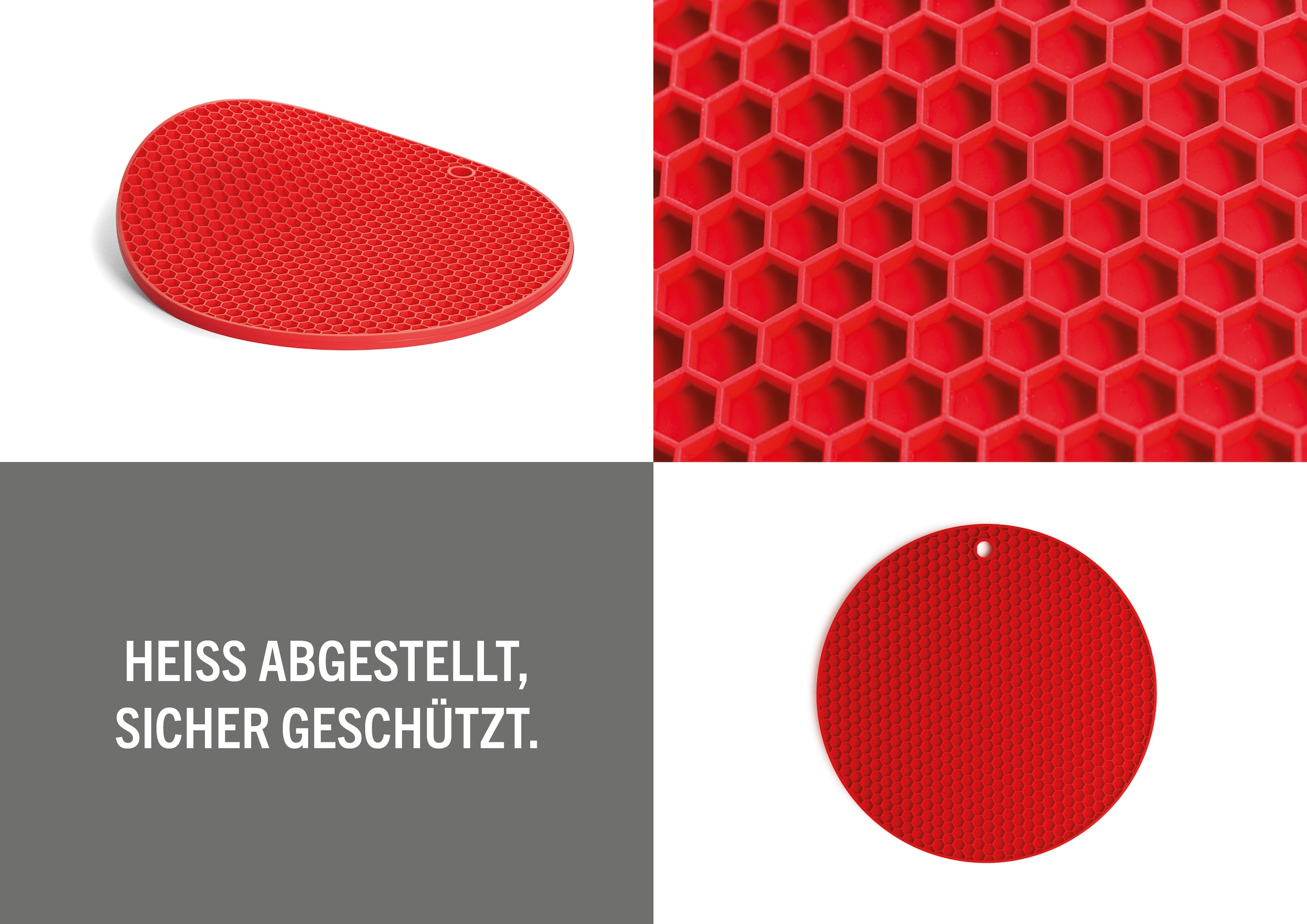 WOLL Pfannenuntersetzer »WOLL Silikonuntersetzer Ø 24 cm« Hitzebeständig, Spülmaschinengeeignet, mit Wabenstruktur