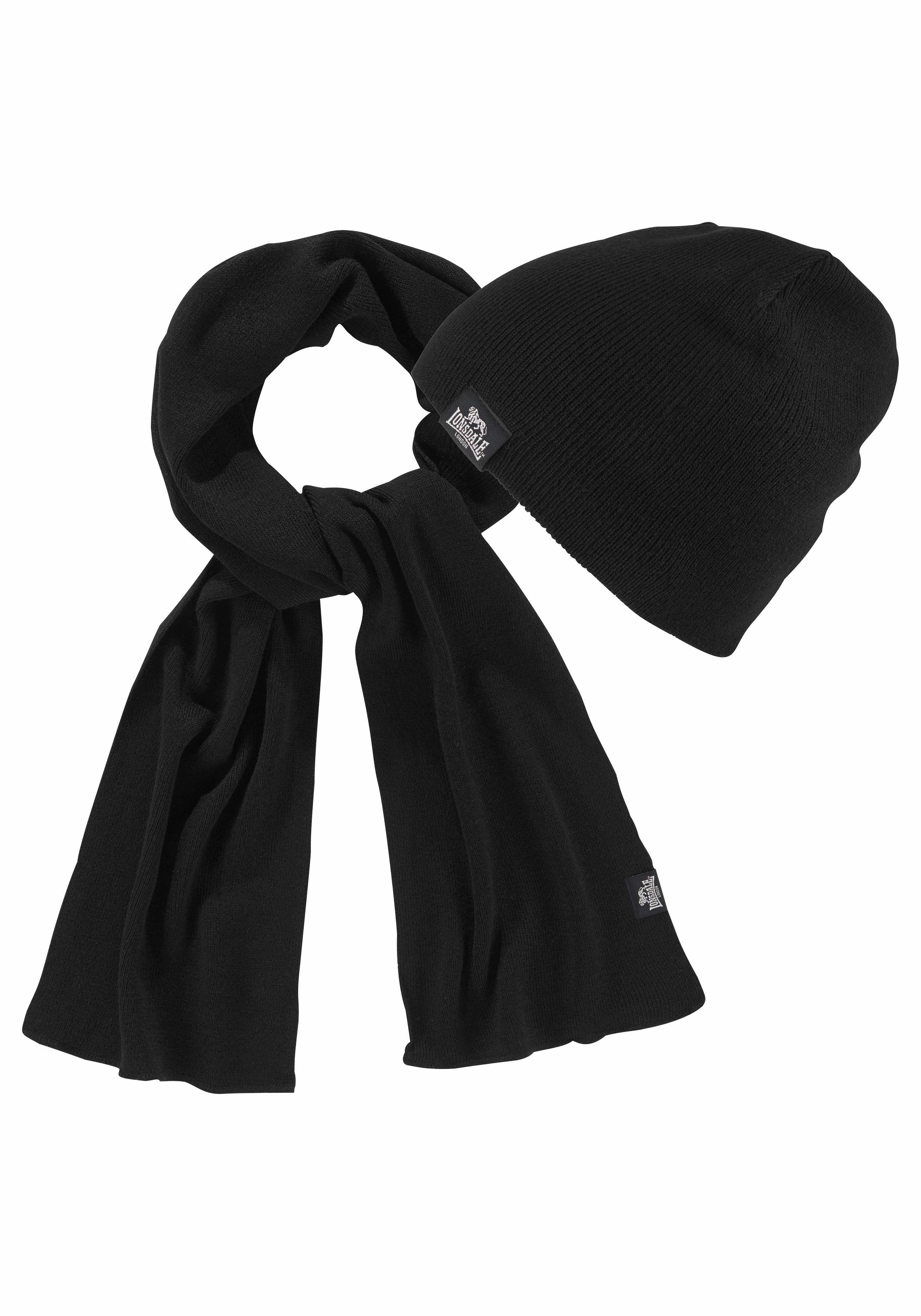 Lonsdale Strickmütze "und Schal als Set LEAFIELD" 2 Stk. Set aus Schal undMütze