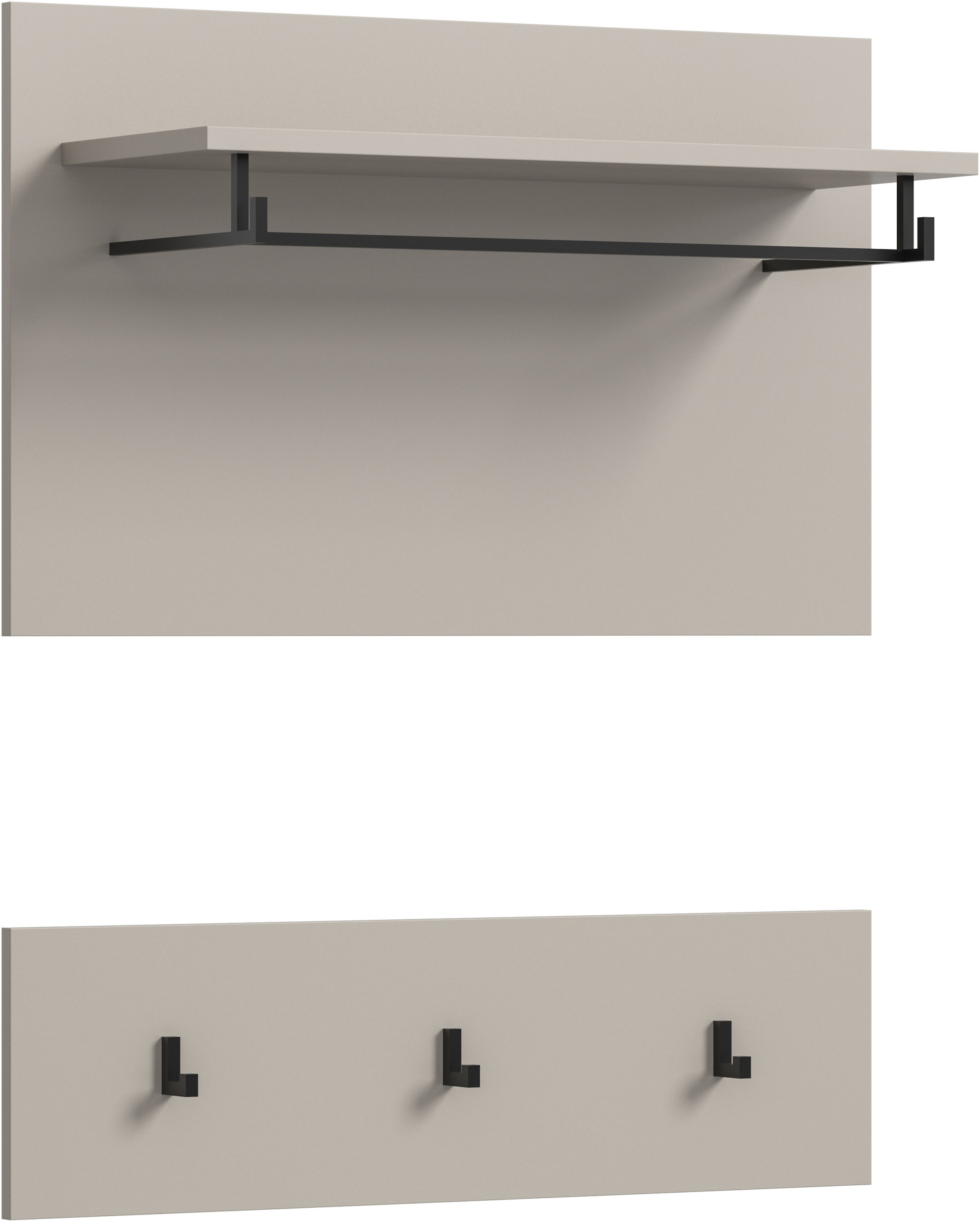 Home affaire Garderobenpaneel "REHAT, TOPSELLER, 2-teilig, bestehend aus: Paneel & Hakenleiste" in verschiedenen Farben erhältlich, 1 Stk. tlg. Paneel, Hakenleiste, Wandboard, Garderobe, Garderobenleiste