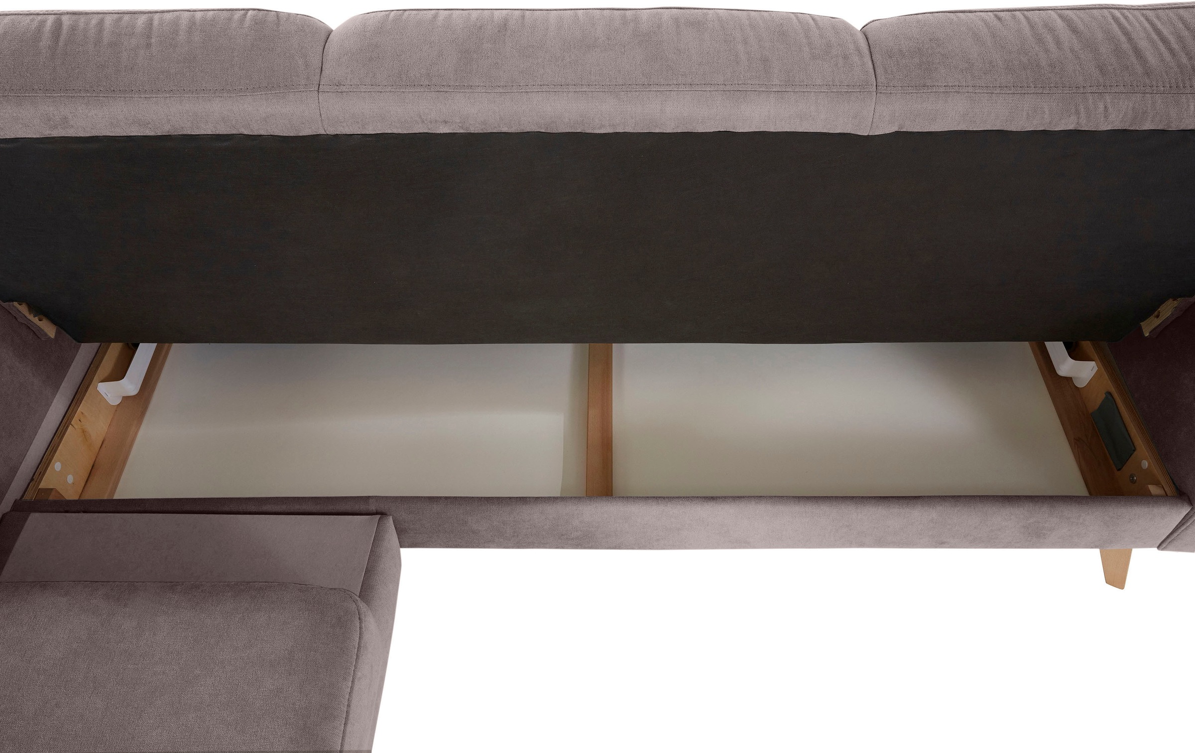 exxpo - sofa fashion Ecksofa »Nappa, kompakt und komfortabel, bequem, zeitloses Design, L-Form«, tolle Detailverarbeitung, inkl. Bettfunktion und Bettkasten