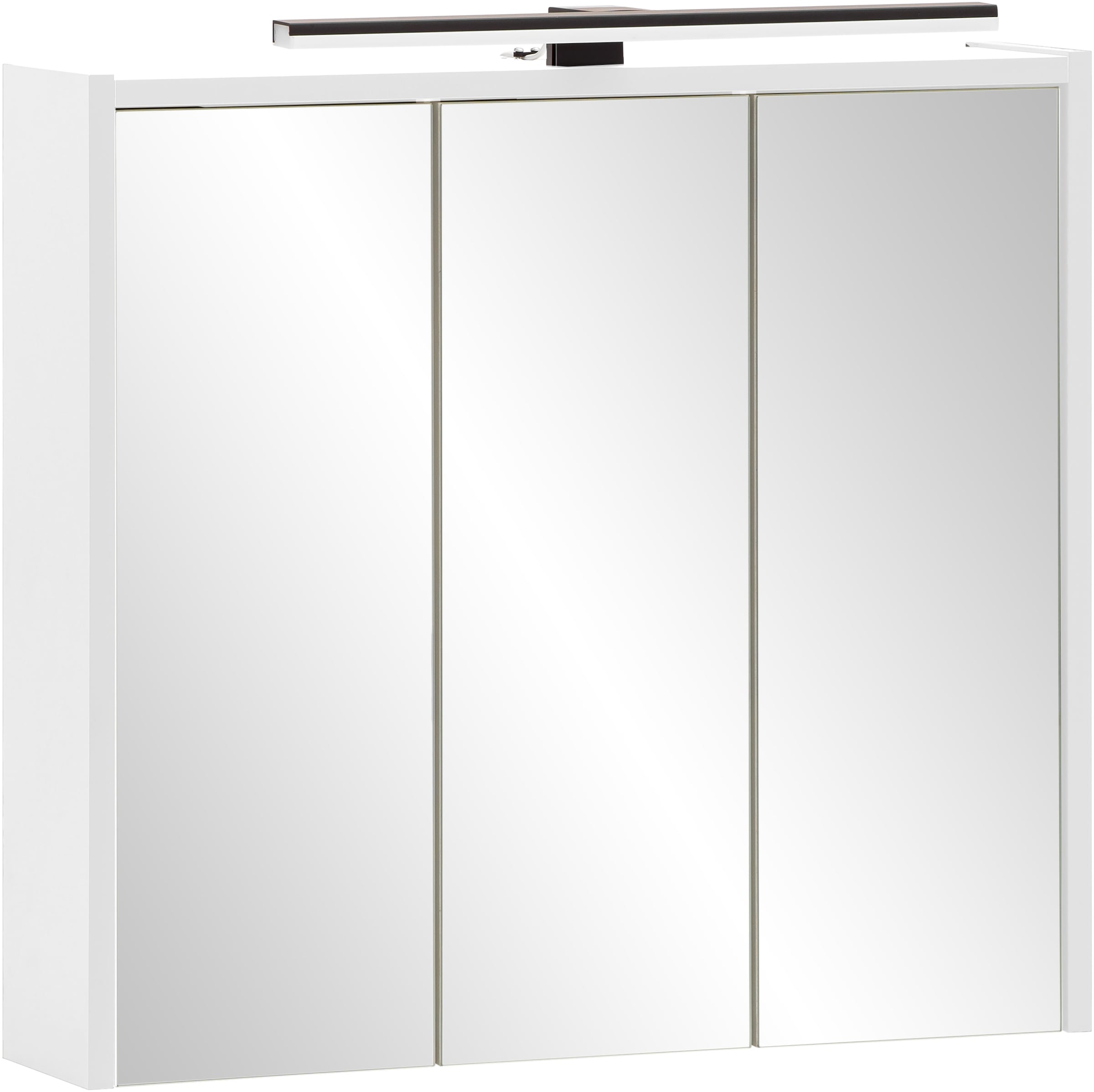 Schildmeyer Spiegelschrank »Katta, Breite 65 cm, 3-türig«, Mit LED-Beleuchtung und Steckdosenbox
