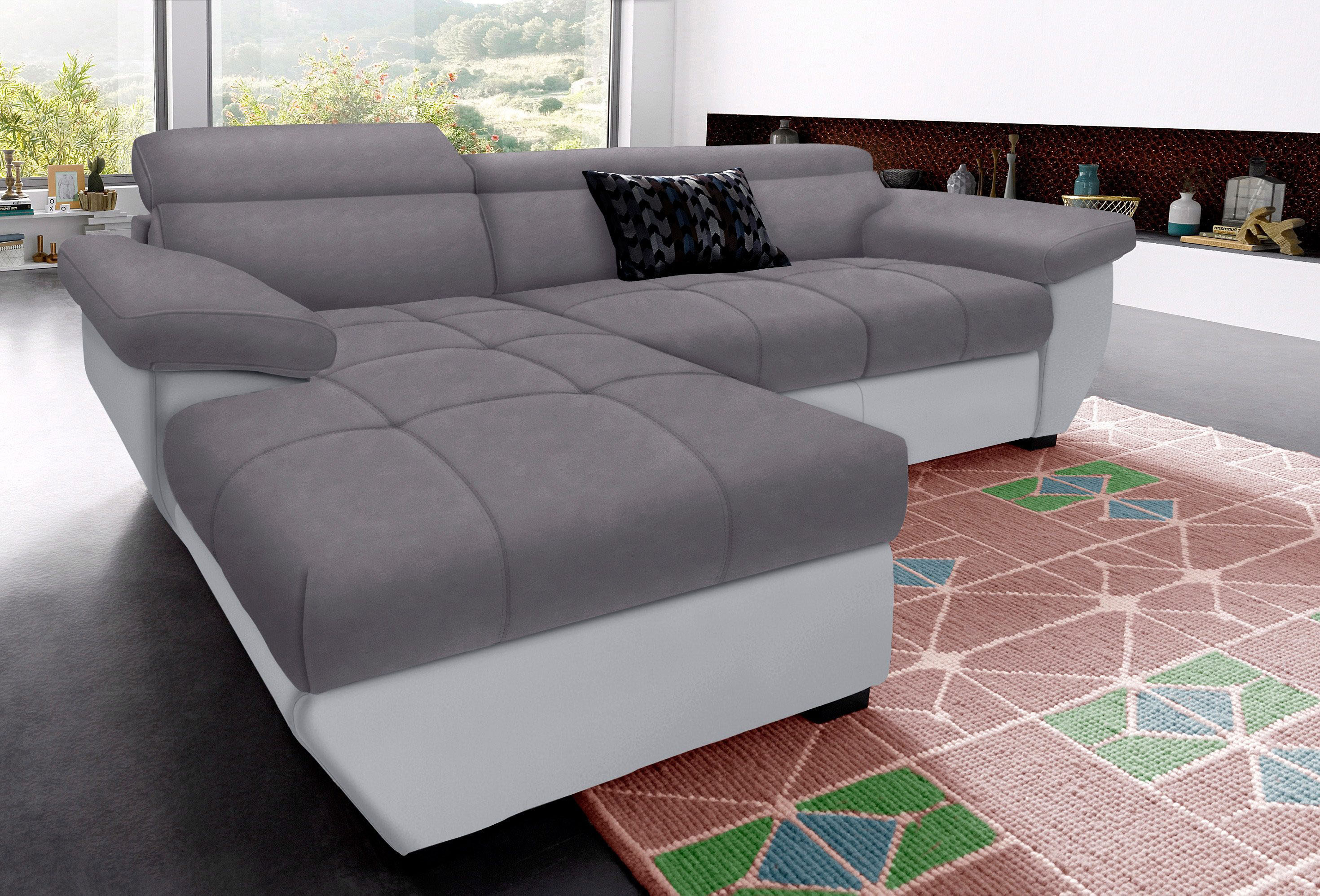COTTA Ecksofa "Speedway L-Form" mit Kopfteilverstellung, wahlweise mit Schlaffunktion & Bettkasten