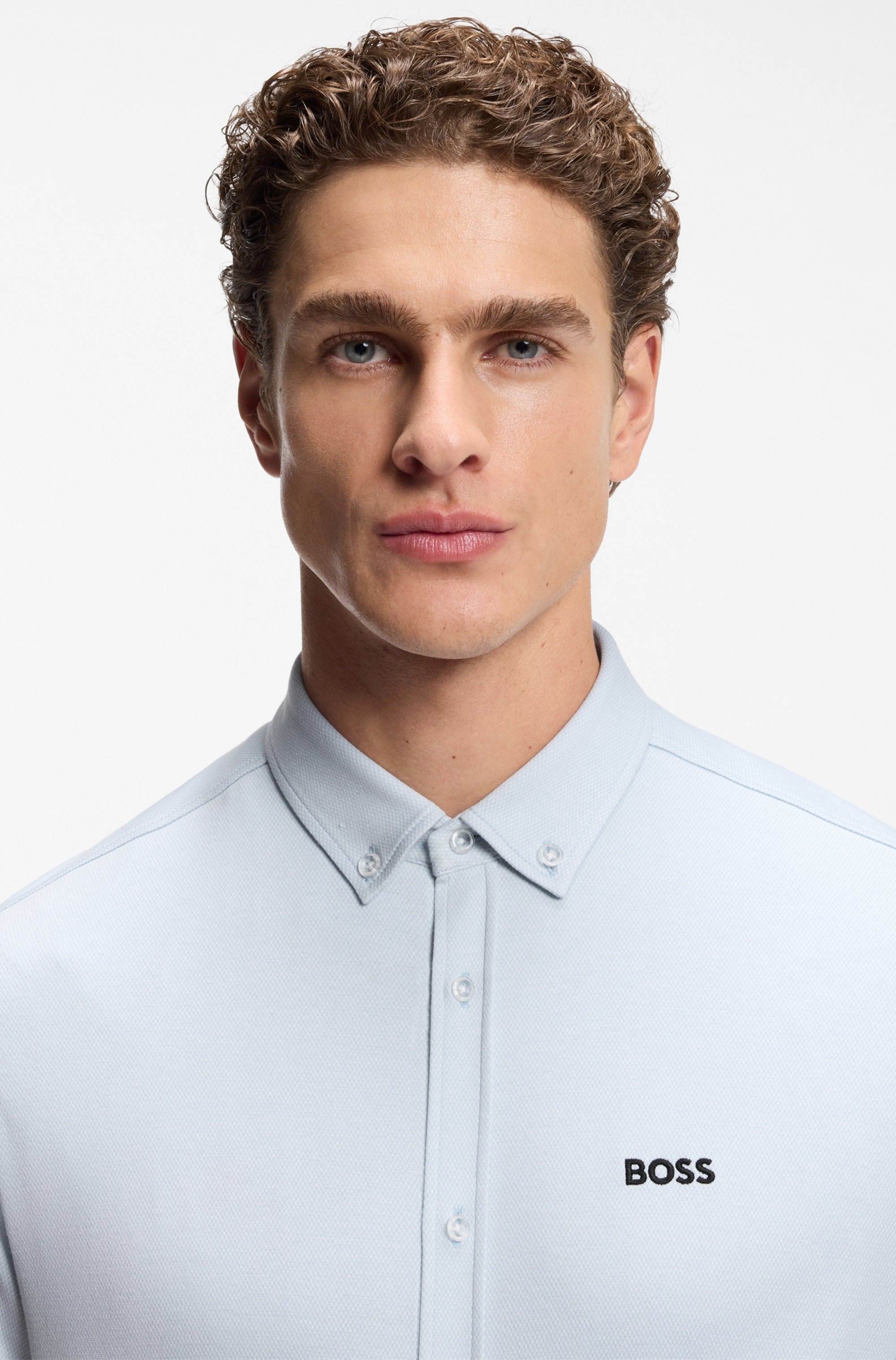 BOSS GREEN Kurzarmhemd "Motion S" Regular Fit, Button-down-Kragen, Kurzarm, günstig online kaufen