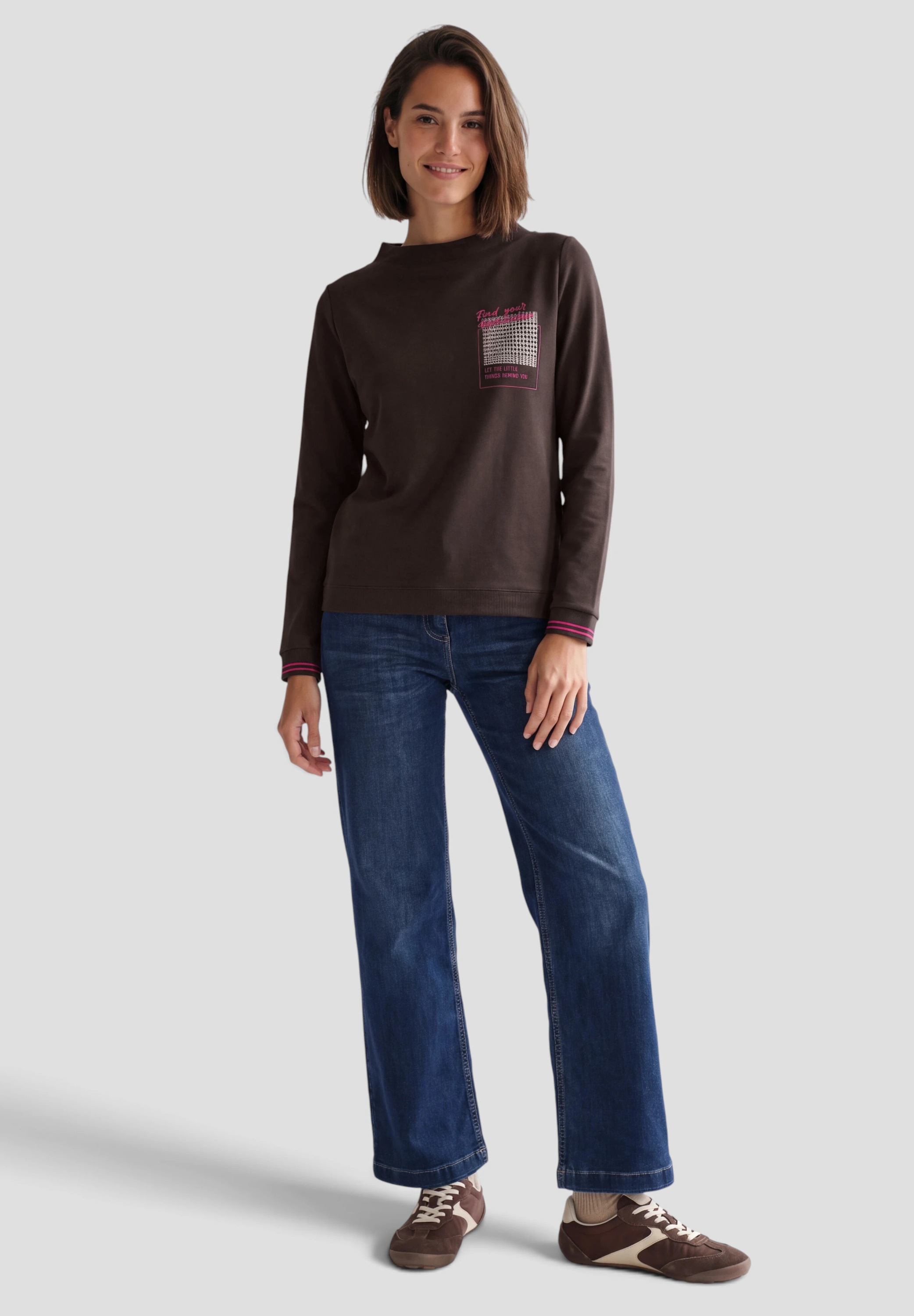 Cecil Langarmshirt mit Stehkragen