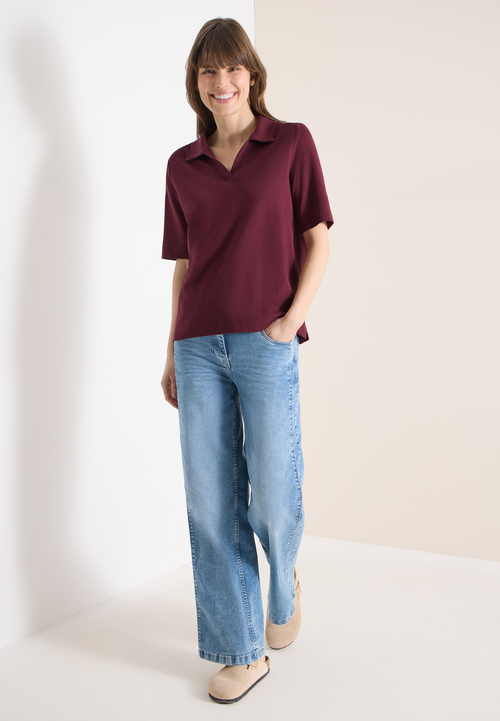 Cecil Poloshirt in Unifarbe