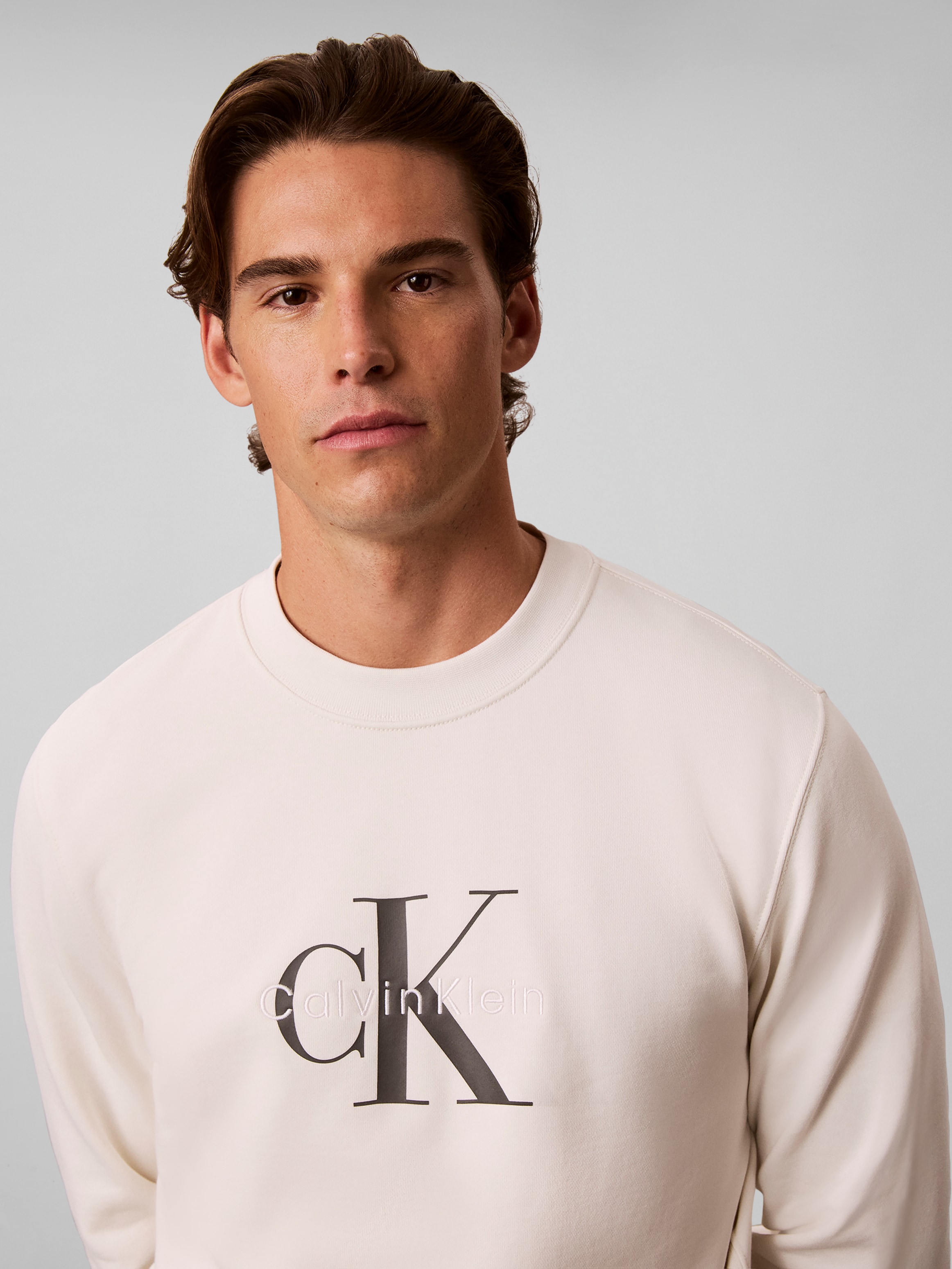 Calvin Klein Sweatshirt , Rundhalsausschnitt, Regular Fit, großer Logo-Print
