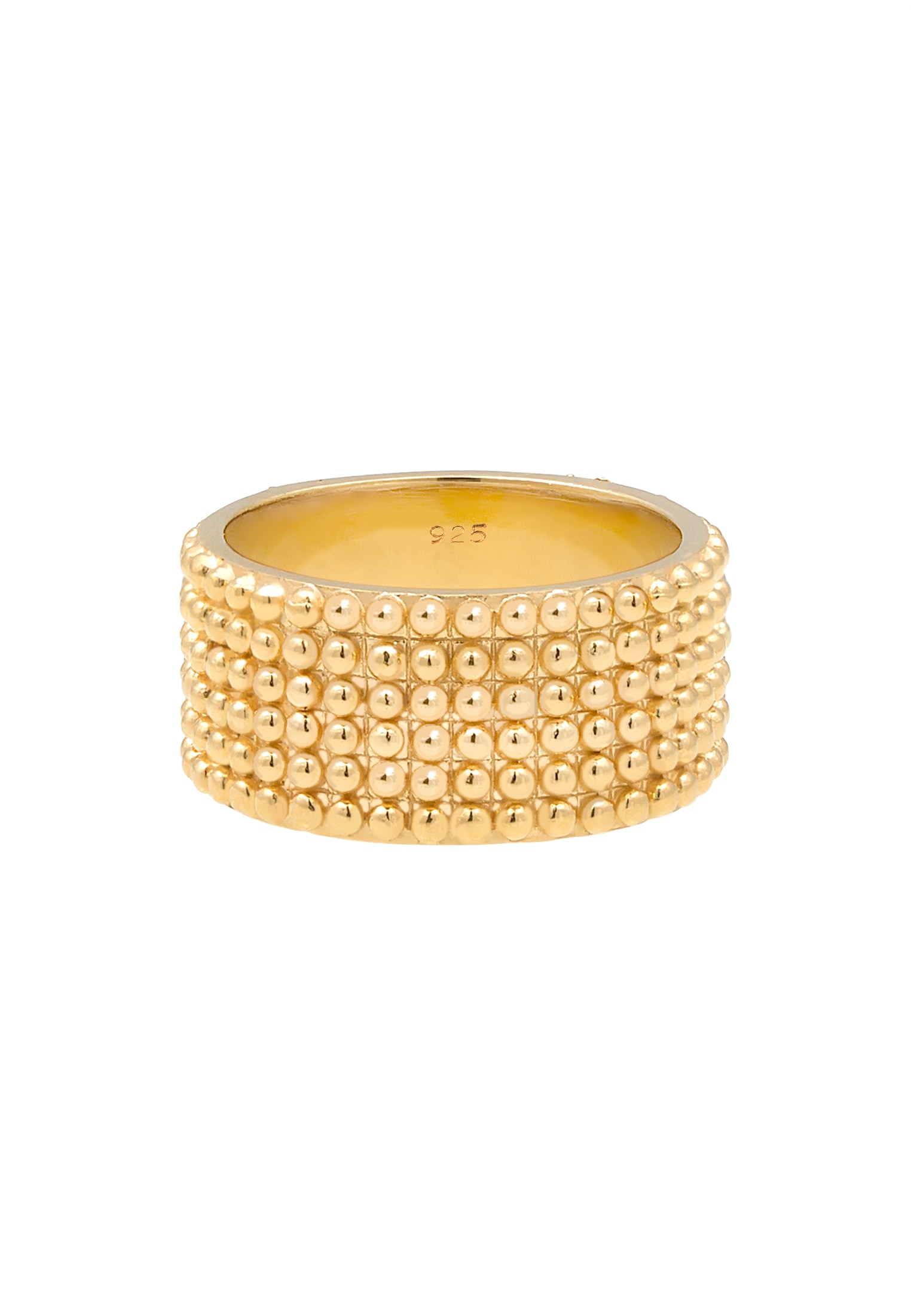 Elli Fingerring »Breit Bandring Dots Kugeln 925 Silber«