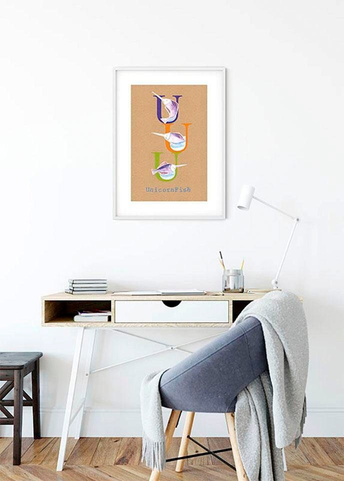 Komar Bild »ABC Animal U«, Buchstaben, (1 St.), Wandbild zur Dekoration - ohne Rahmen