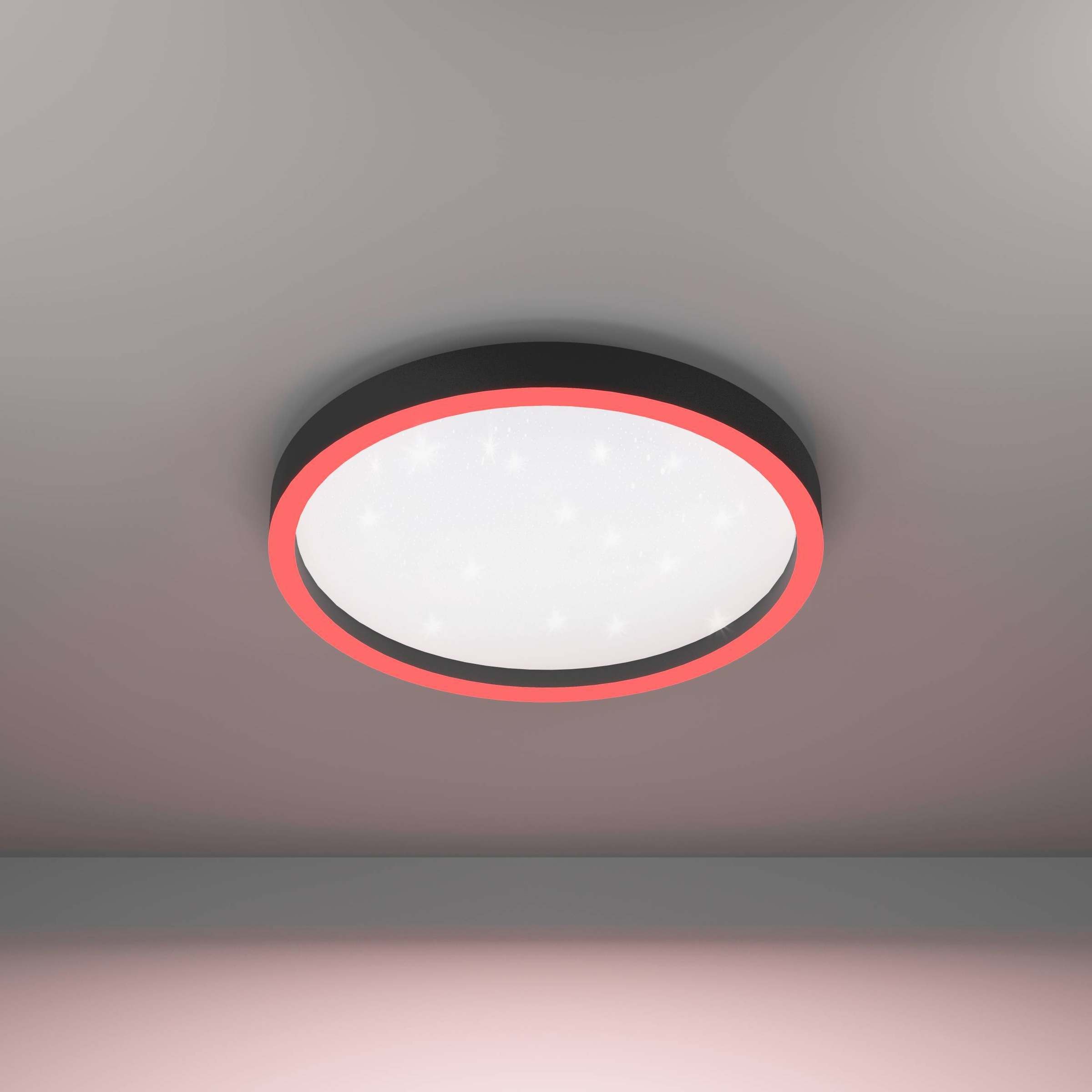 EGLO Deckenleuchte »Montemorelos-Z Deckenlampe, ZigBee 3.0, Kristall-Effekt, Flurlampe« LED-Modul 1 Stk. Kaltweiß | RGB Wand-/Deckenleuchte - H5 x Ø42 cm - schwarz - 17,8W inkl.