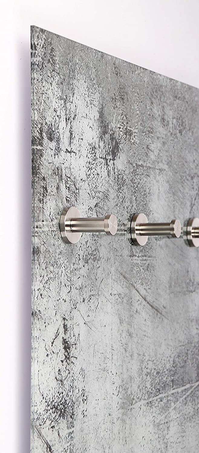 queence Garderobenleiste »Brushed Grey«, Wand Garderobe, wischtechnik, Beton Optik, grau, platzsparend, modern