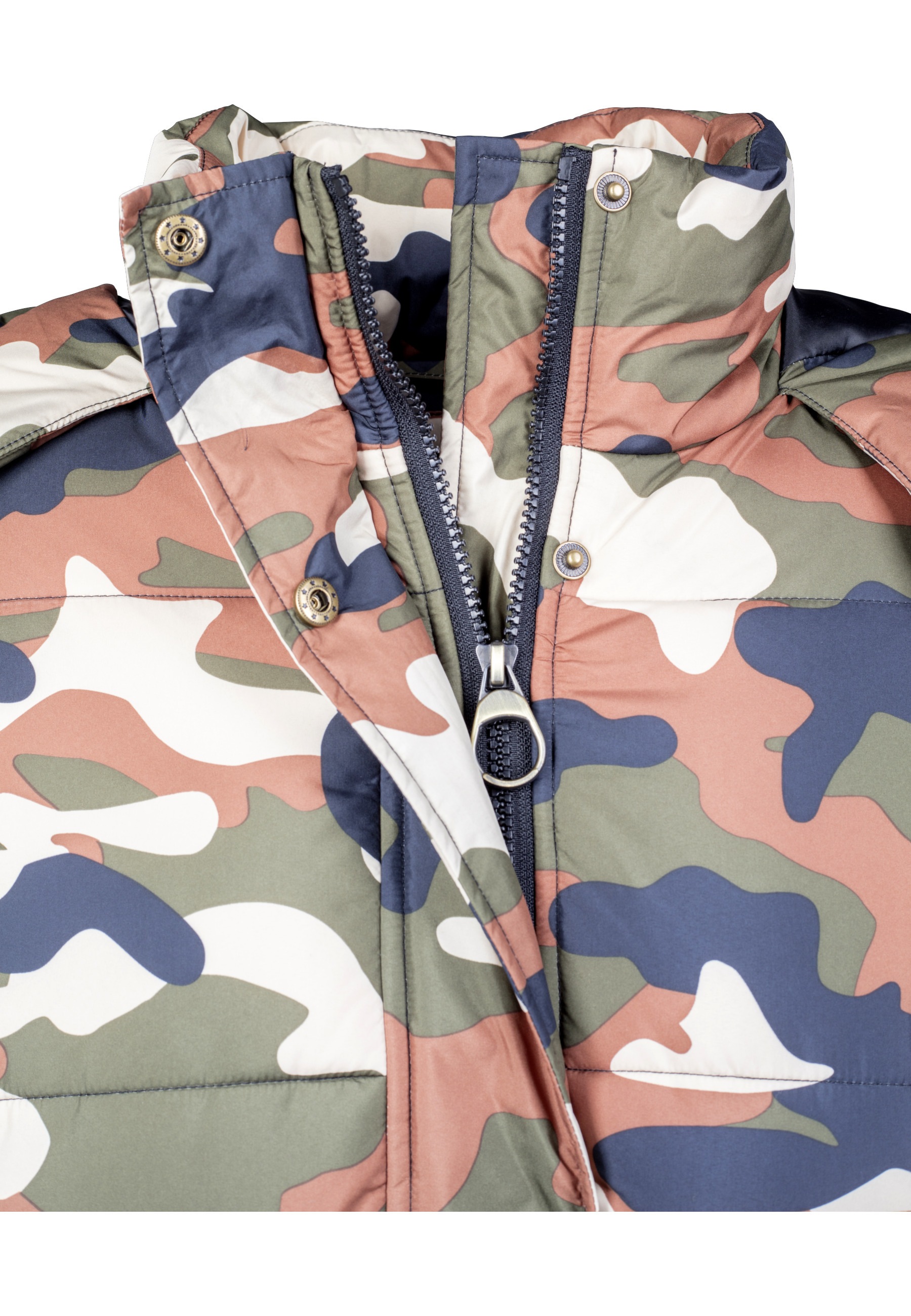 URBAN CLASSICS Winterjacke »Urban Classics Damen Ladies Boyfriend Camo Puffer Jacket« 1 Stk. tlg. mit Kapuze