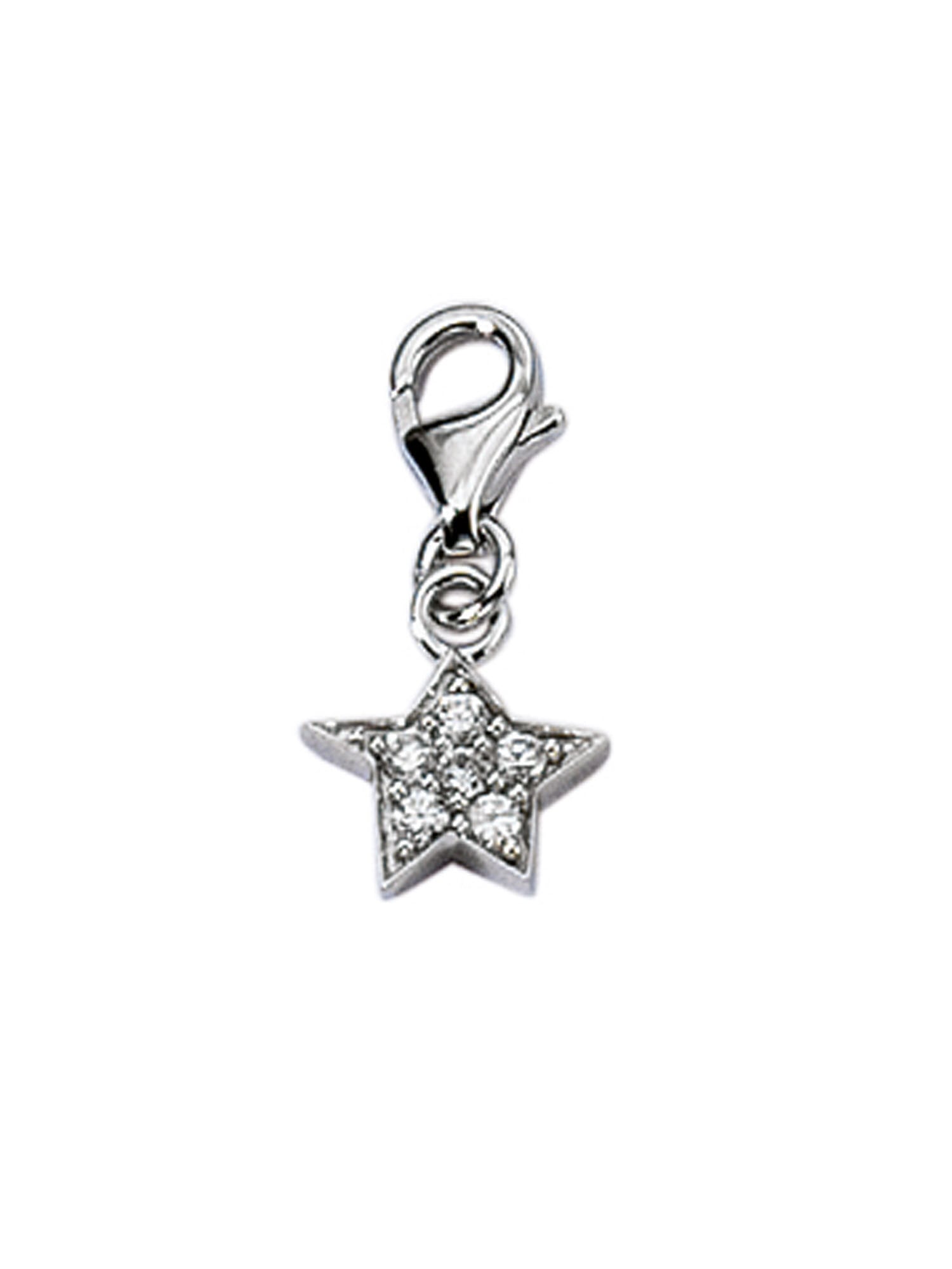 Charm-Einhänger »925 Silber Charms Anhänger Stern«, mit Zirkonia Silberschmuck für Damen