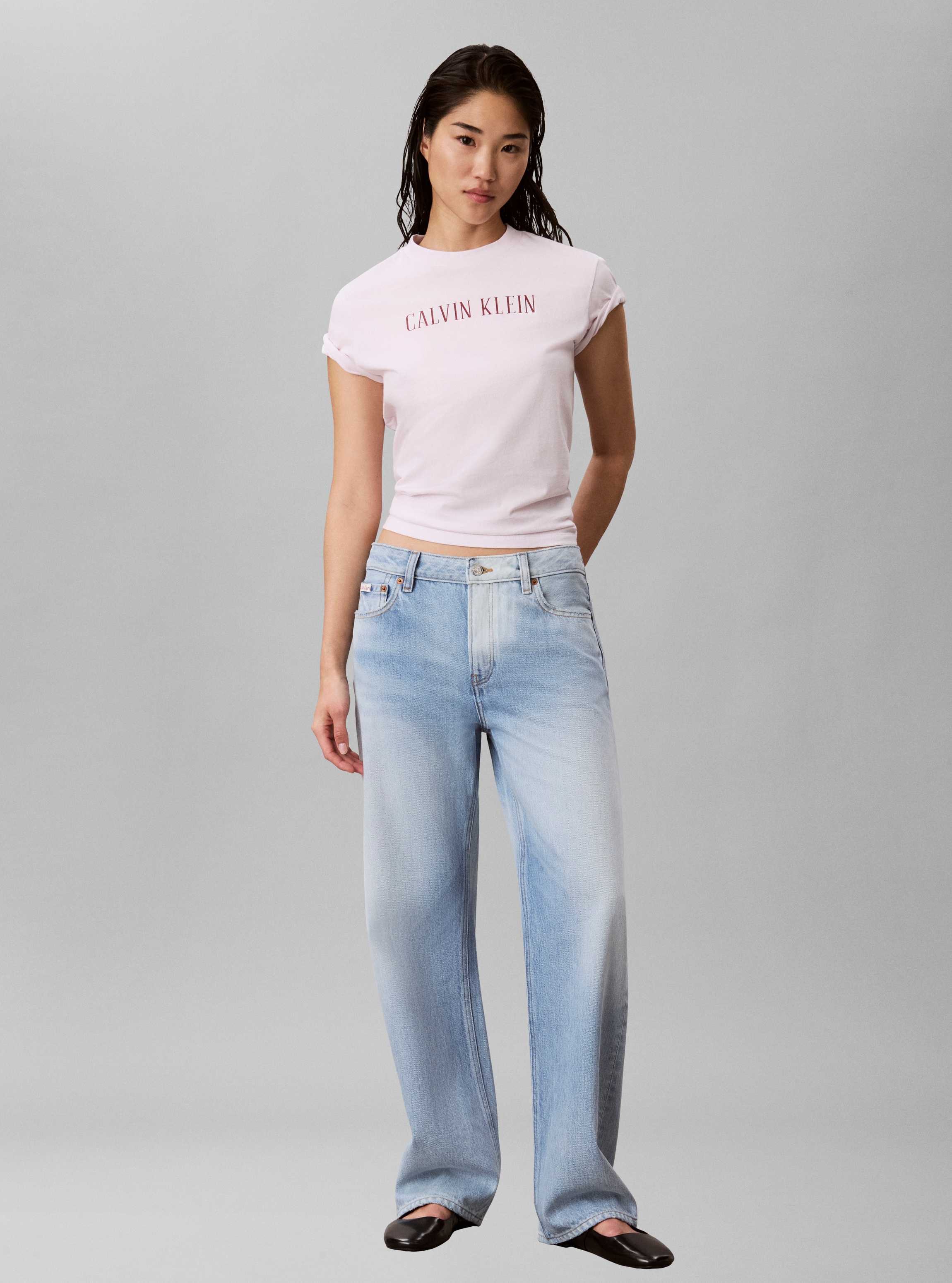 Calvin Klein T-Shirt Rundhalsausschnitt, Regular Fit, Logoschriftzug