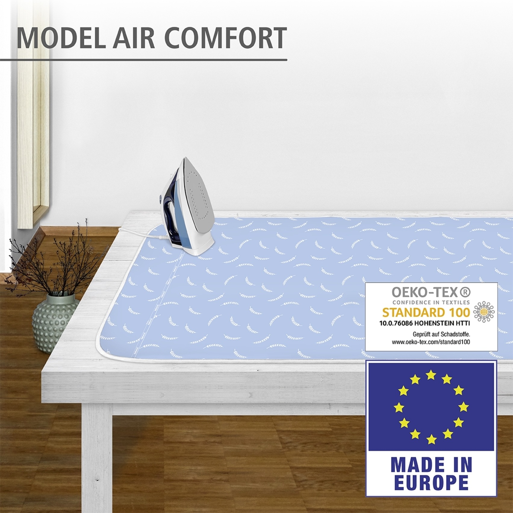 WENKO Bügeltuch »Modell Air Comfort« Tischbügeldecke, hitzereflektierende Bügelunterlage 130 x 65 cm