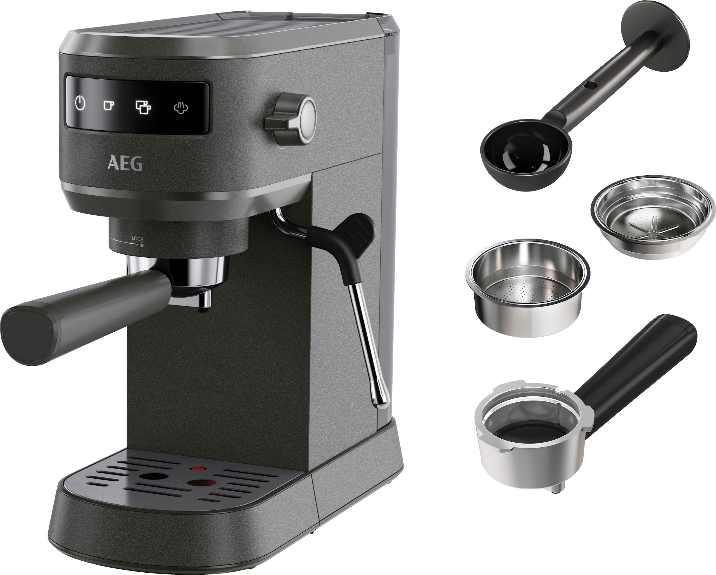 AEG Espressomaschine "Gourmet 6 EC6-1-6BST", Korbfilter, Siebträger