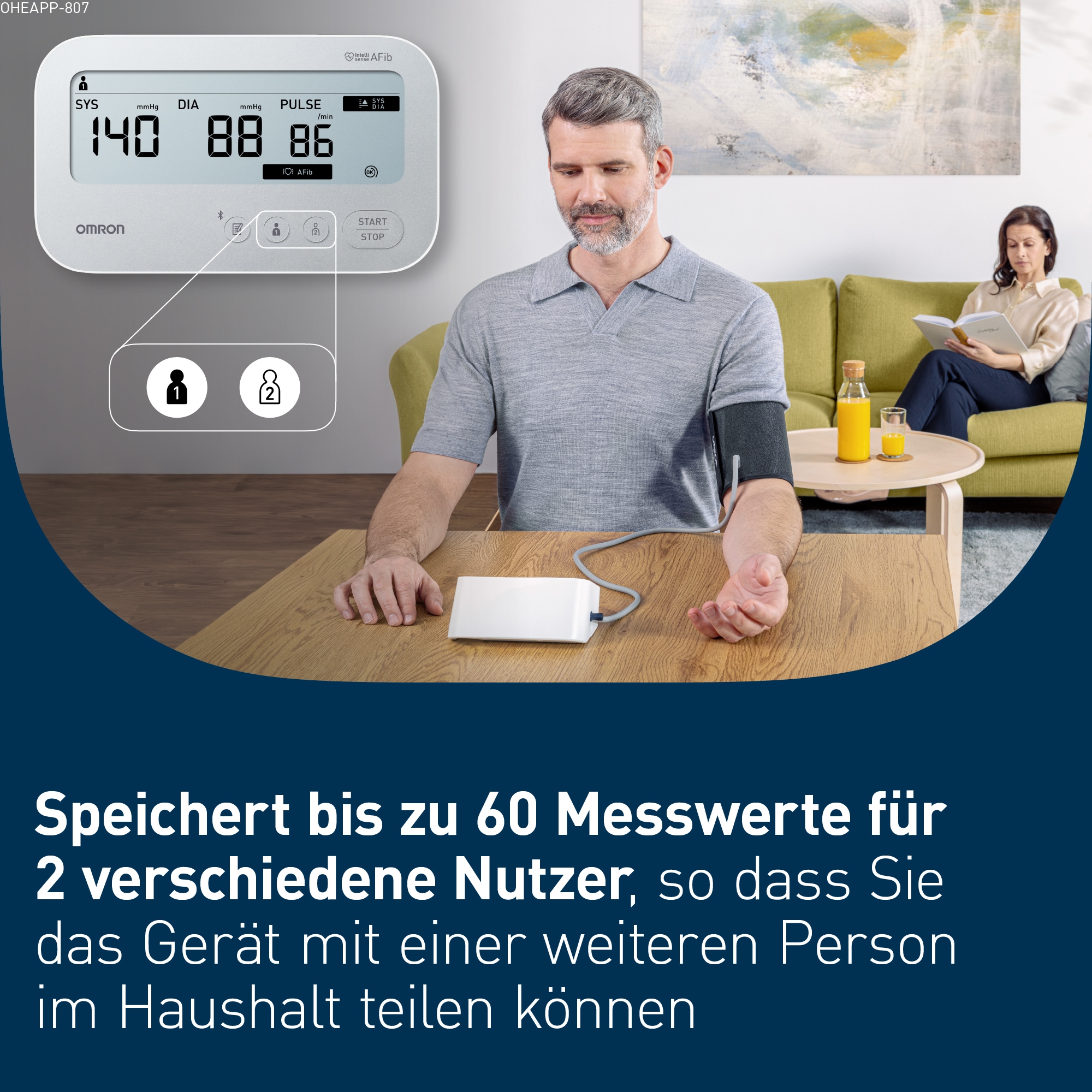 Omron Oberarm-Blutdruckmessgerät »X4 Connect AFib, mit AFib Screening bei jeder Messung und Gratis App« 2 Nutzer, mit Intelli Wrap Manschette (22-42cm), klinisch validiert