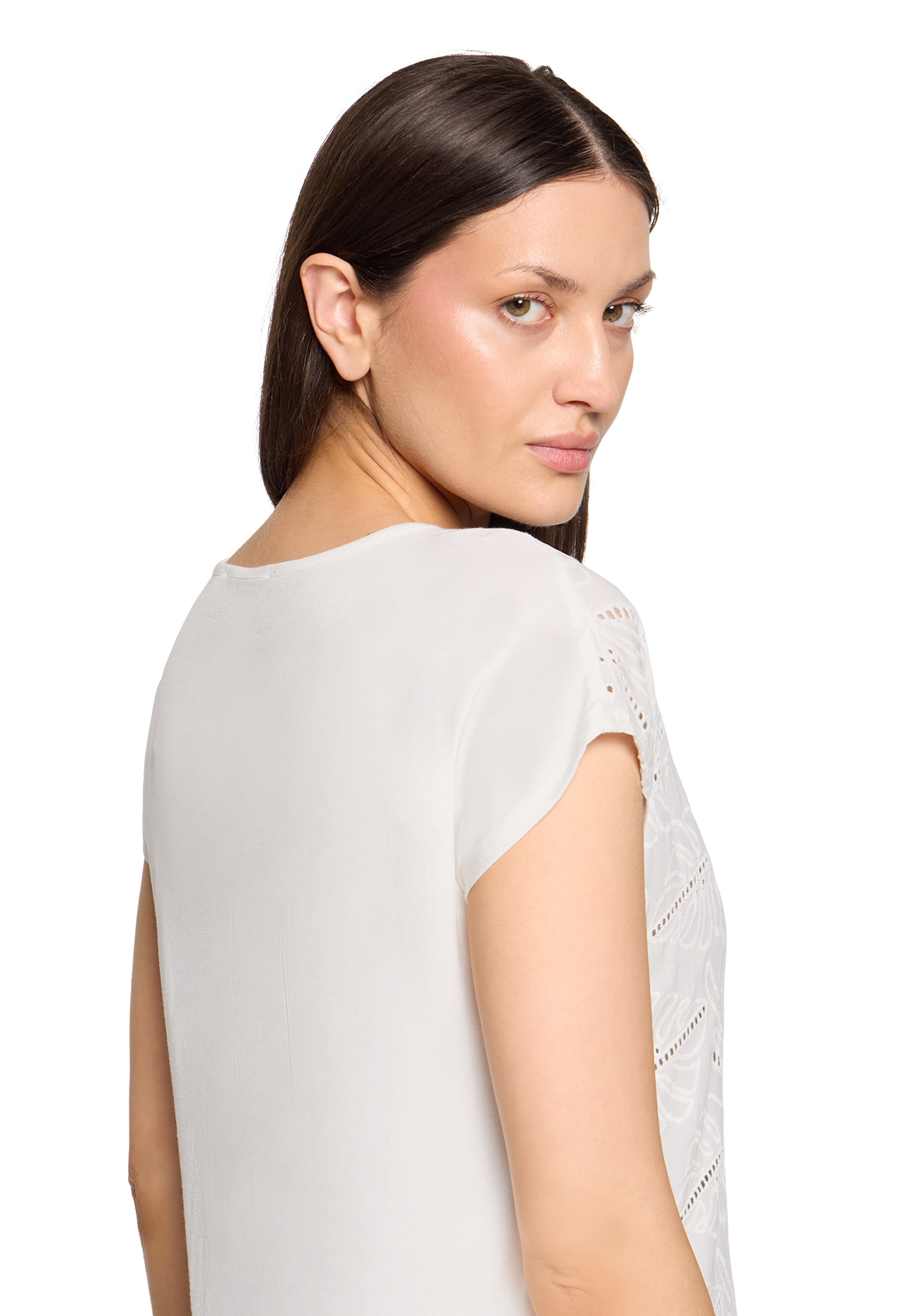 Betty&Co Kurzarmshirt »Damen mit V-Ausschnitt« 1