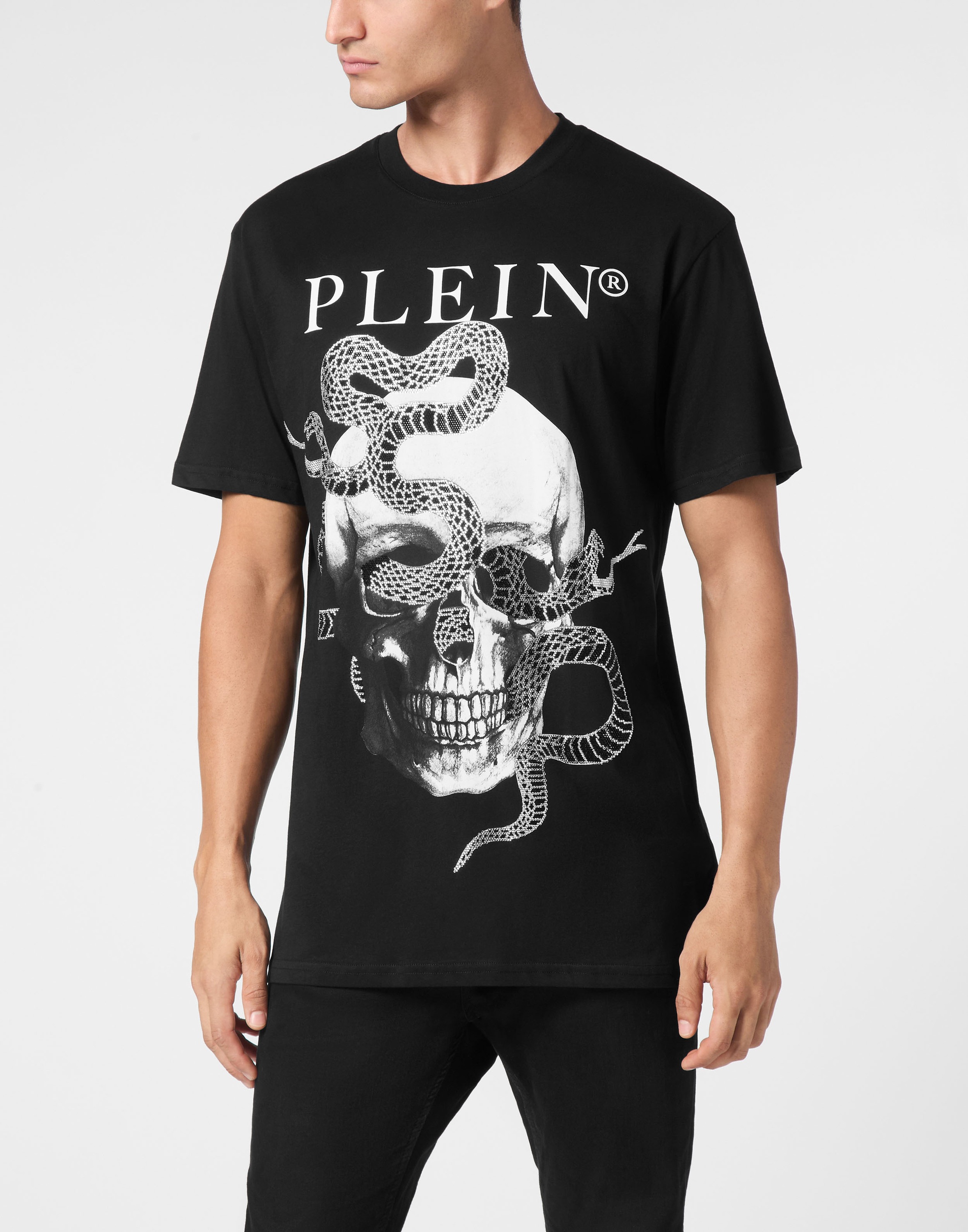 PHILIPP PLEIN T-Shirt "Snake Mit Schmucksteinen" günstig online kaufen