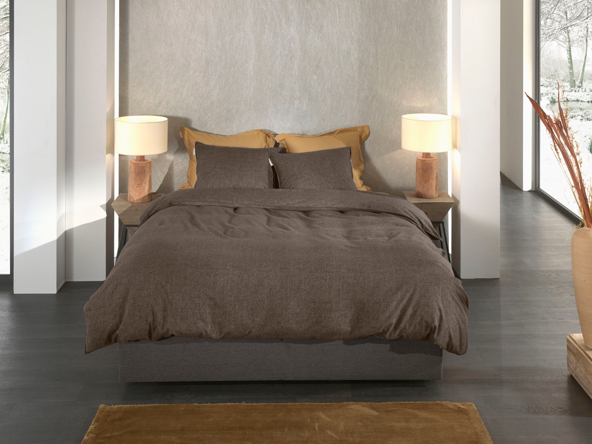 Heckett & Lane Bettwäsche "Franela" 2 Stk. tlg. Uni Design, hochwertiges Fl günstig online kaufen