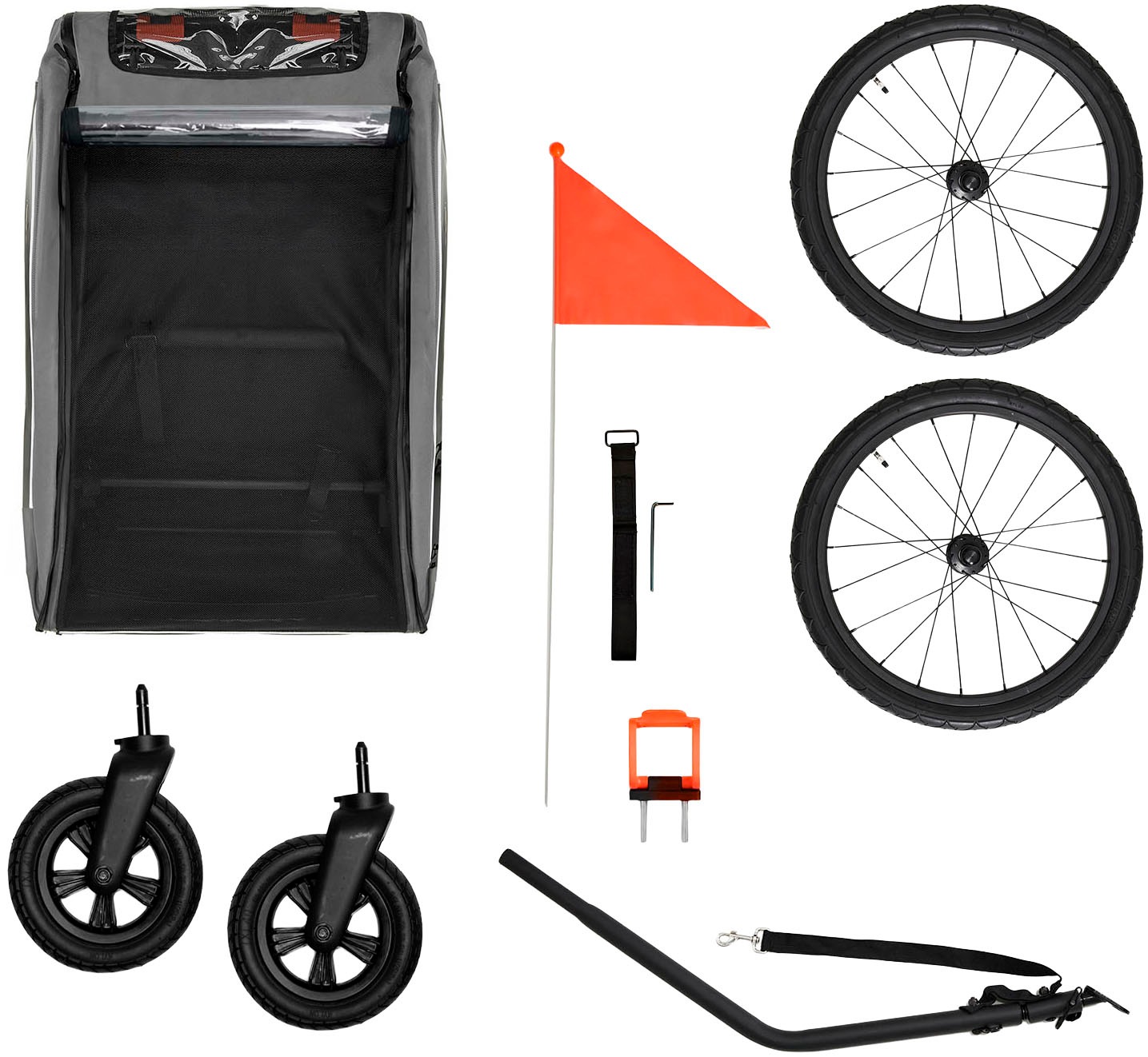 Kinderkraft Fahrradkinderanhänger »NAVA WALK« 2in1 Fahrradanhänger & Buggy, Luftreifen, für 2 Kinder