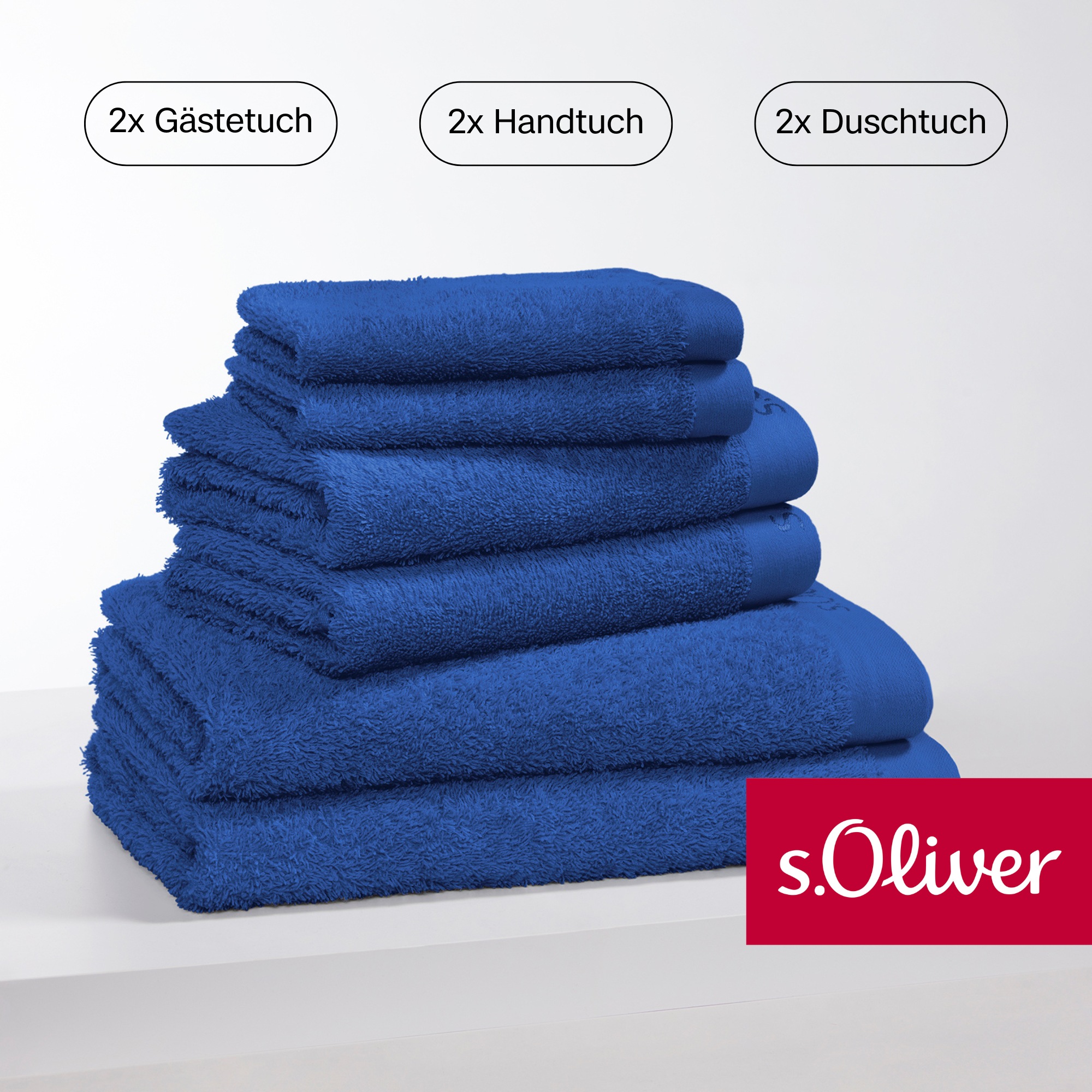 s.Oliver Handtuch Set "s. Oliver, besonders weich und saugfähig,", (Set, 6 St., 2 Gästetücher 30x50 cm-2 Handtücher 50x1