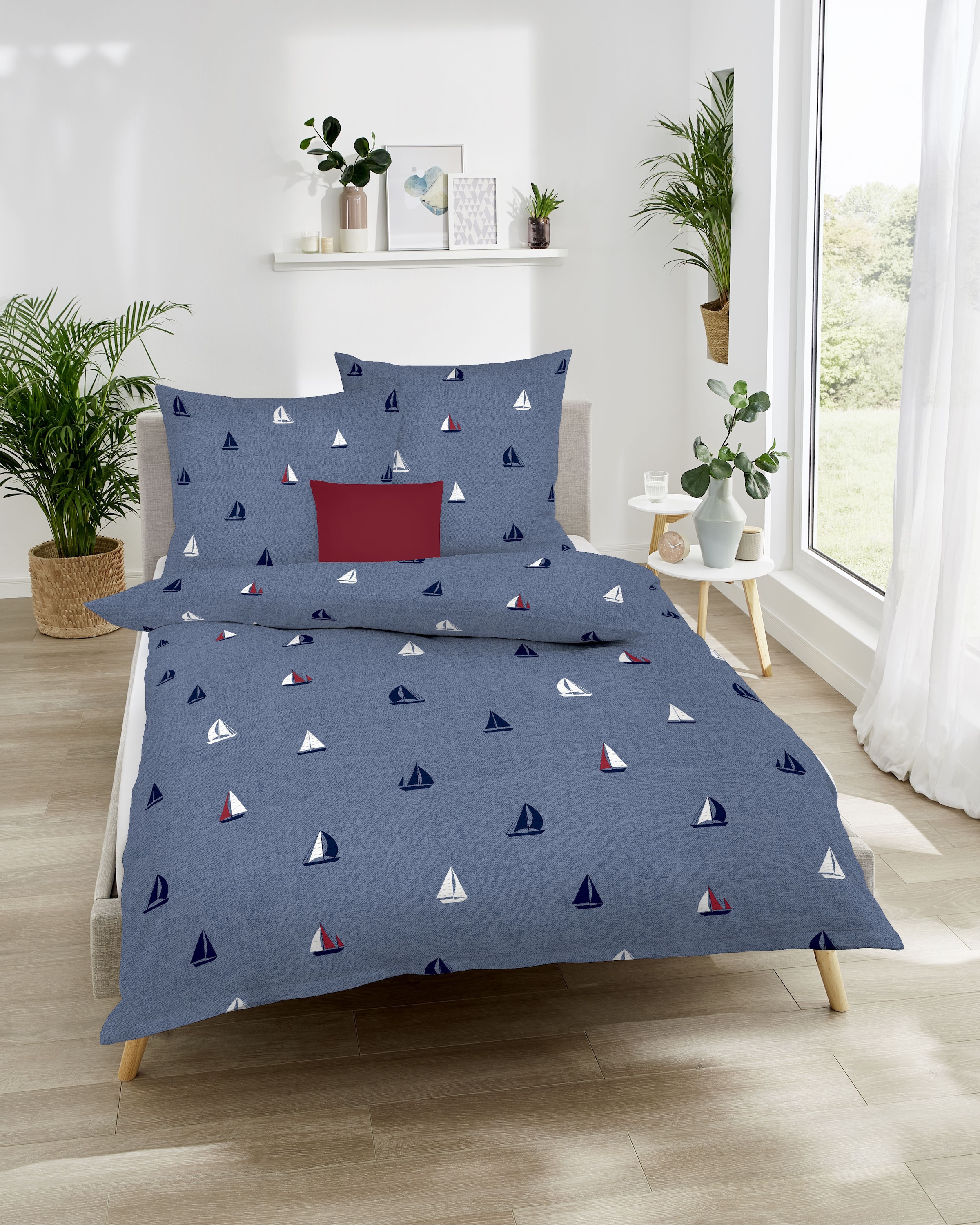 Kaeppel Bettwäsche "Sailing Boats" 2 Stk. tlg. Mit Booten günstig online kaufen