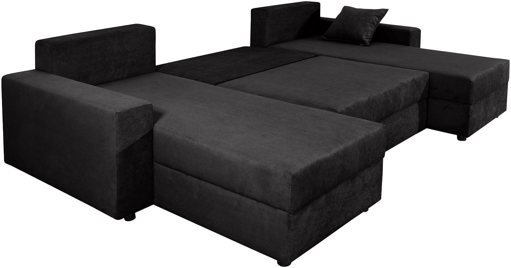 COLLECTION AB Wohnlandschaft »Pico U-Form, Breite 252, mit Armlehne Schlaffunktion, Bettkasten«, Wohnlandschaft,2 X Ottomane,Polyätherschaum Polsterung