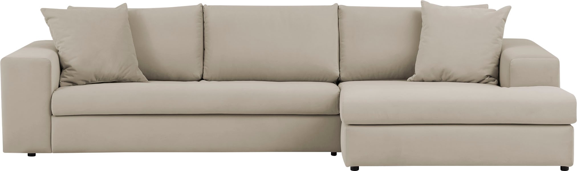 andas Ecksofa »SLEETLAND XXL in Samtvelours oder Vintage-Leder-Optik, L-Form,«, besonders groß und bequem