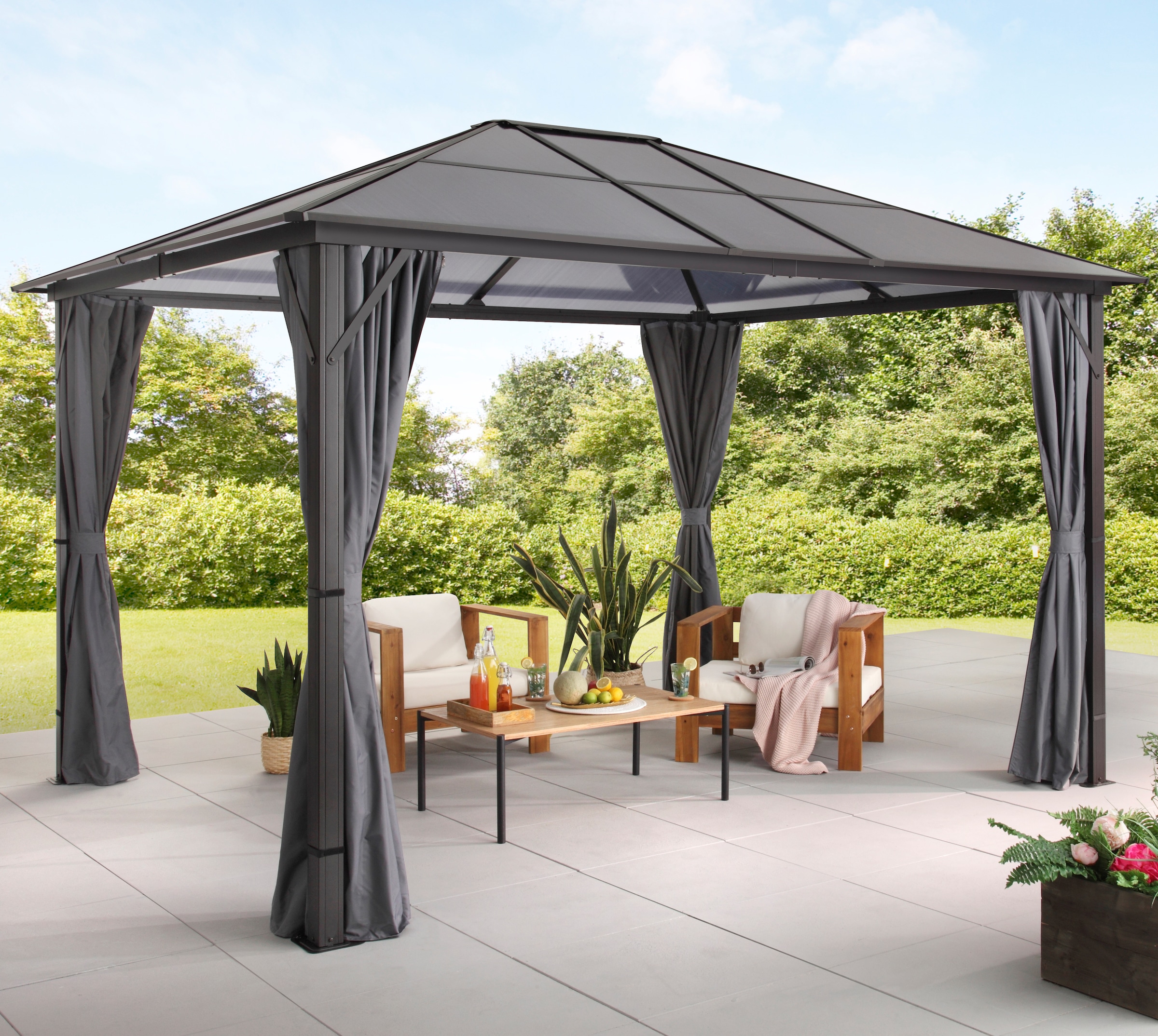 KONIFERA Pavillon "Aruba 2.0", Gestell aus Aluminium, Dach aus Polycarbonat günstig online kaufen