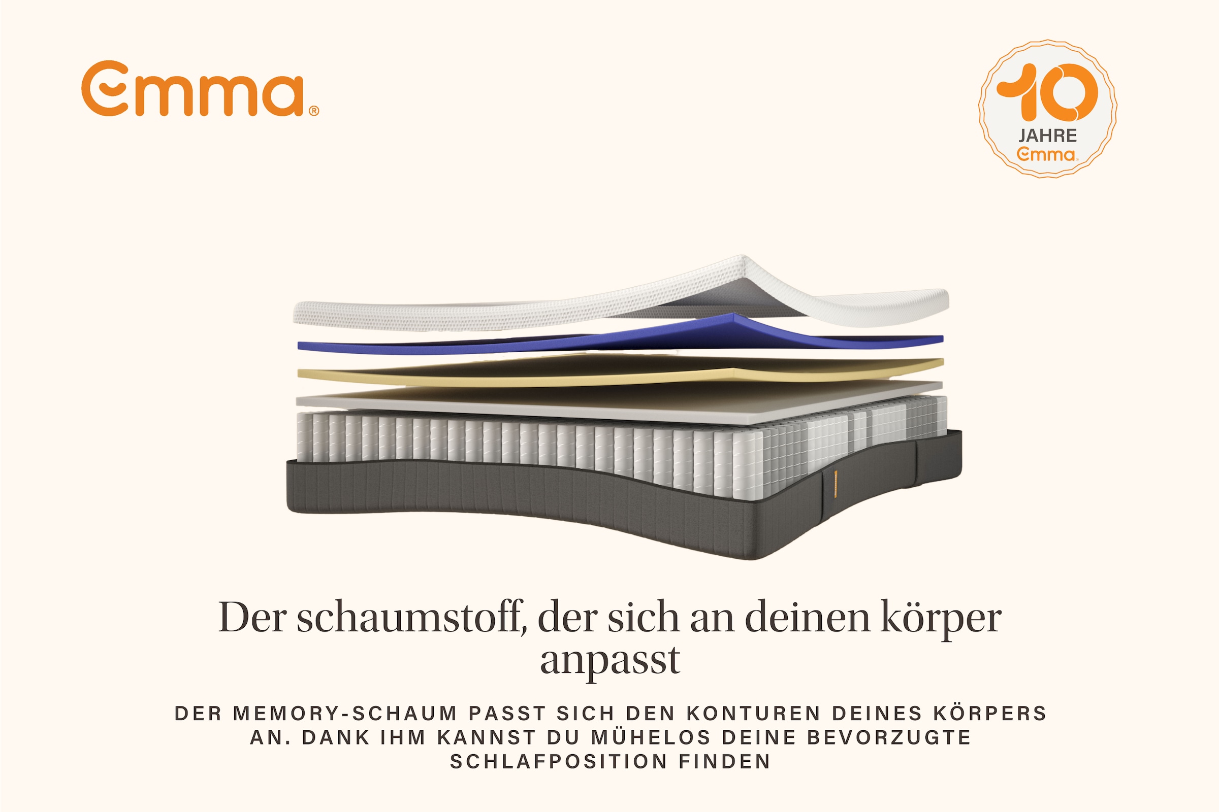 Emma Taschenfederkernmatratze »Emma 25 Hybrid«, 25 cm hoch, Raumgewicht: 35 kg/m³, (1 St., 1-tlg.)
