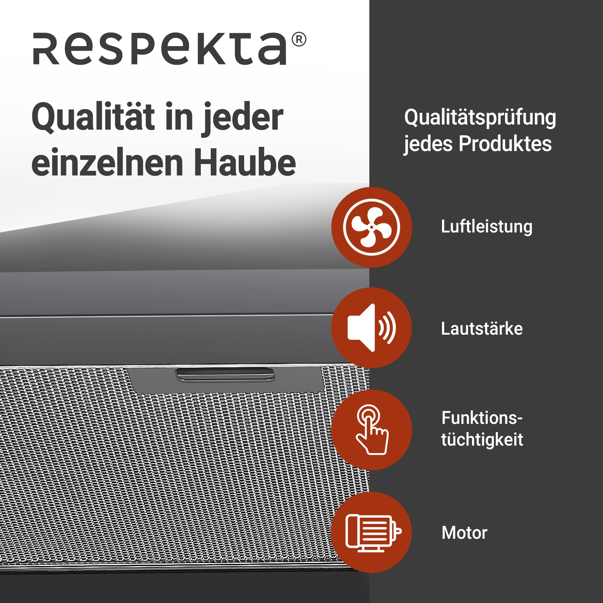 RESPEKTA Kaminhaube »CH 22055 SA«, 60 cm, 3 Leistungsstufen, LED-Beleuchtung, Ab- und Umluftfähig