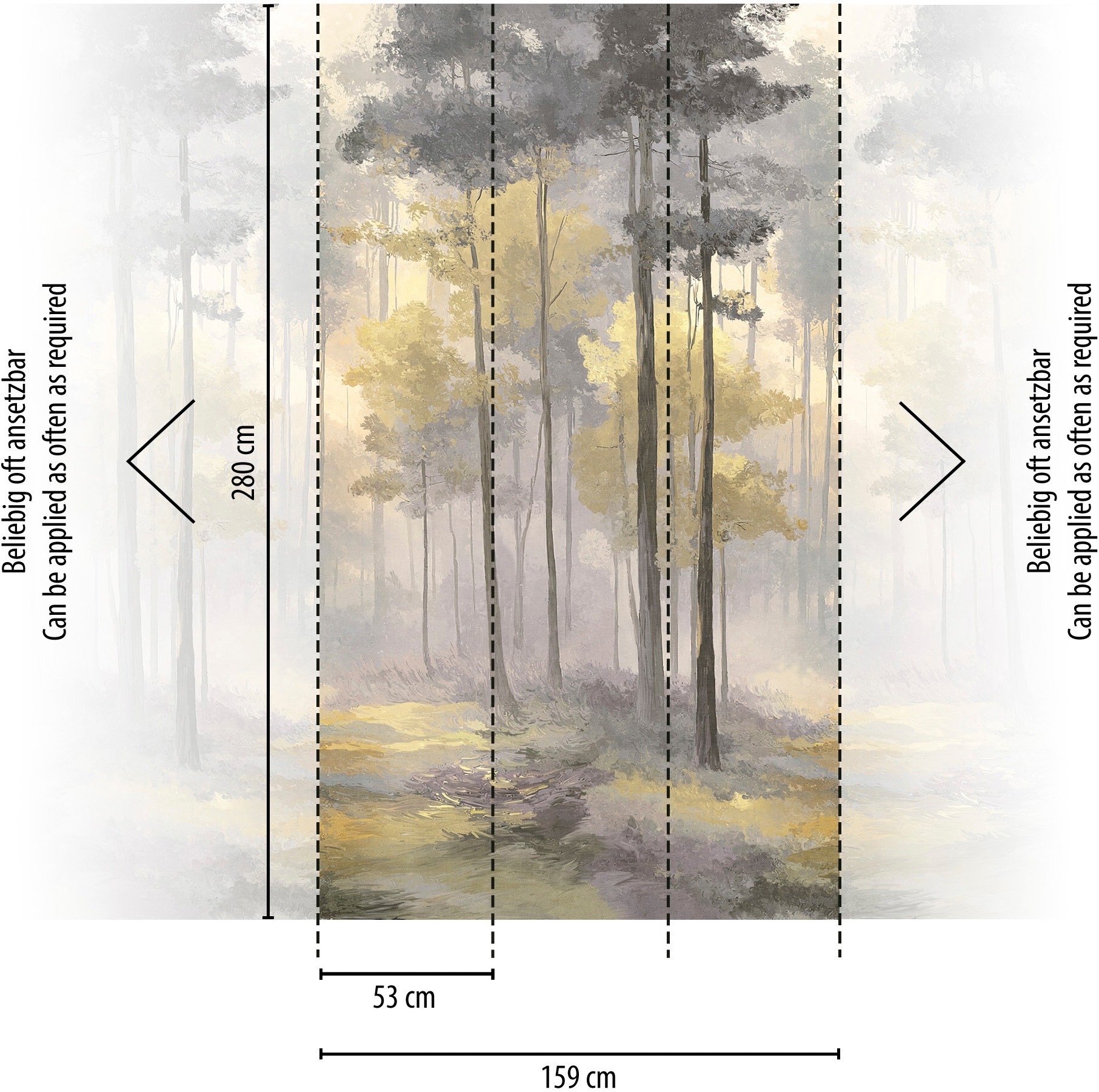 living walls Fototapete »The Wall 4 Botanic – Abstrakter Wald Vlies-Fototapete« Motiv | matt | naturalistisch leicht strukturiert Abstrakter Wald mit fließender Tiefenwirkung