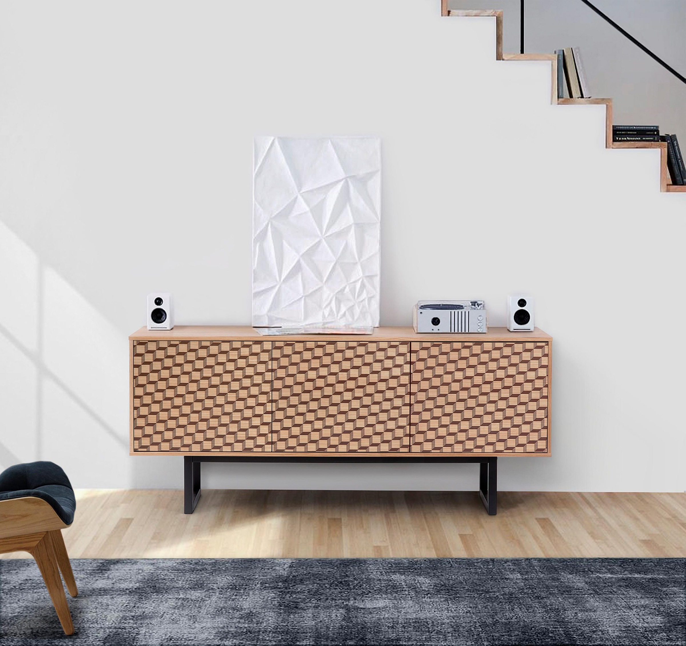 Woodman Sideboard »Millie«, Breite 175 cm, mit besonderem Print, mit Push-to open Funktion