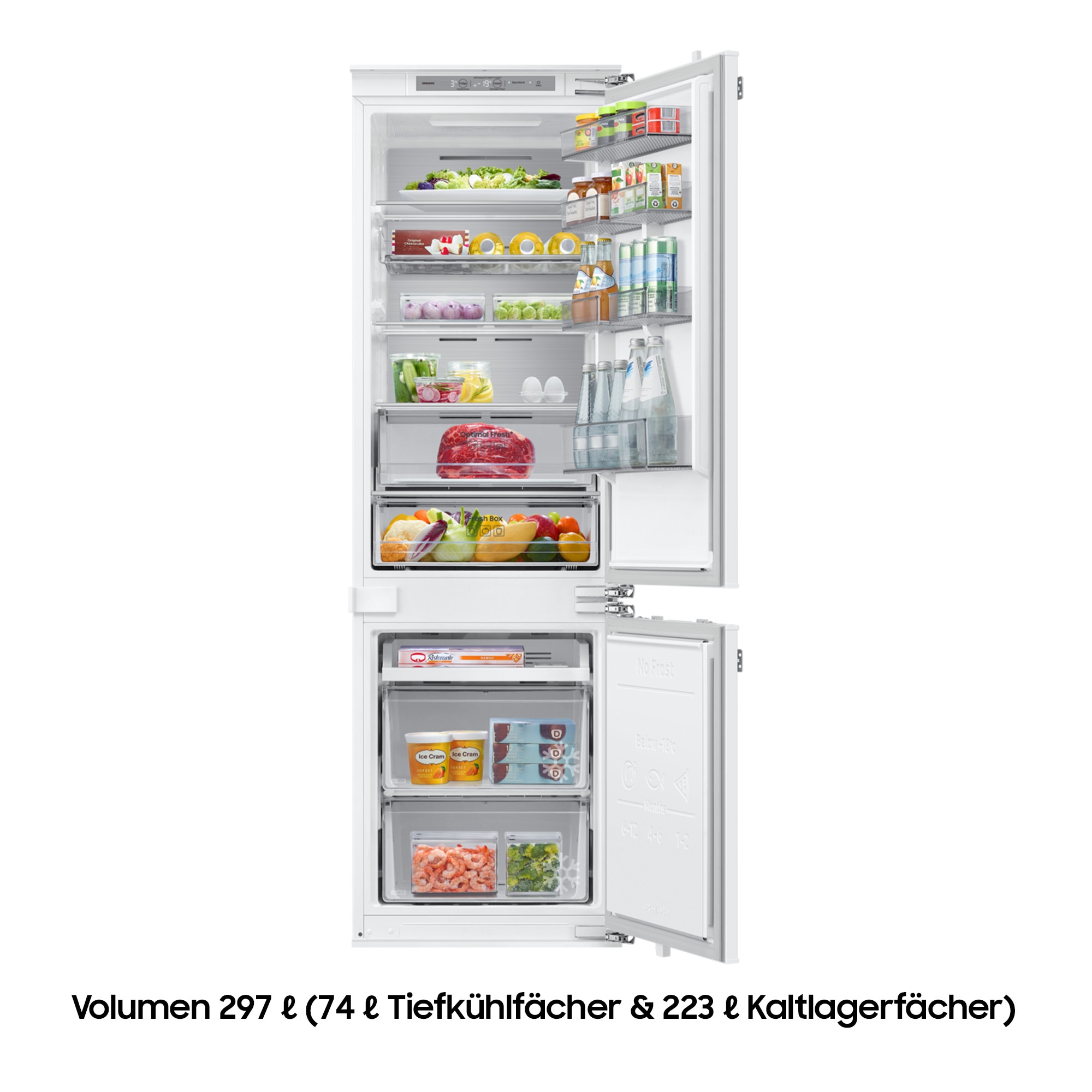 Samsung Einbaukühlgefrierkombination BRB8OF »BRB80F30ADFO«, All‑Around Cooling ‑ Gleichmäßige Kühlung