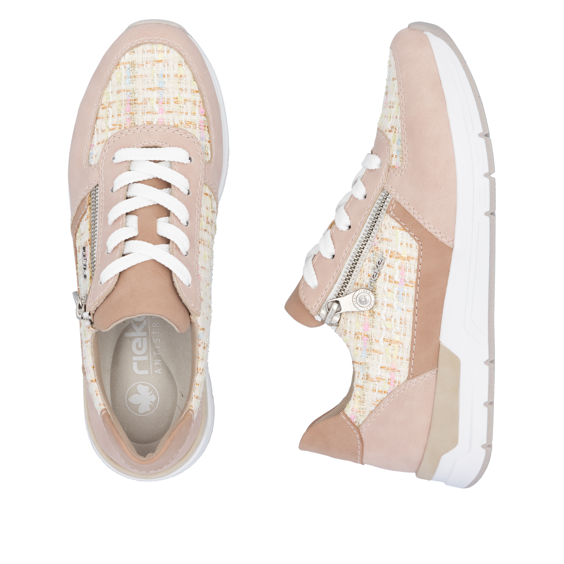 Rieker Keilsneaker, Halbschuh, Freizeitschuh, Casual-Schnürschuh im Materialmix